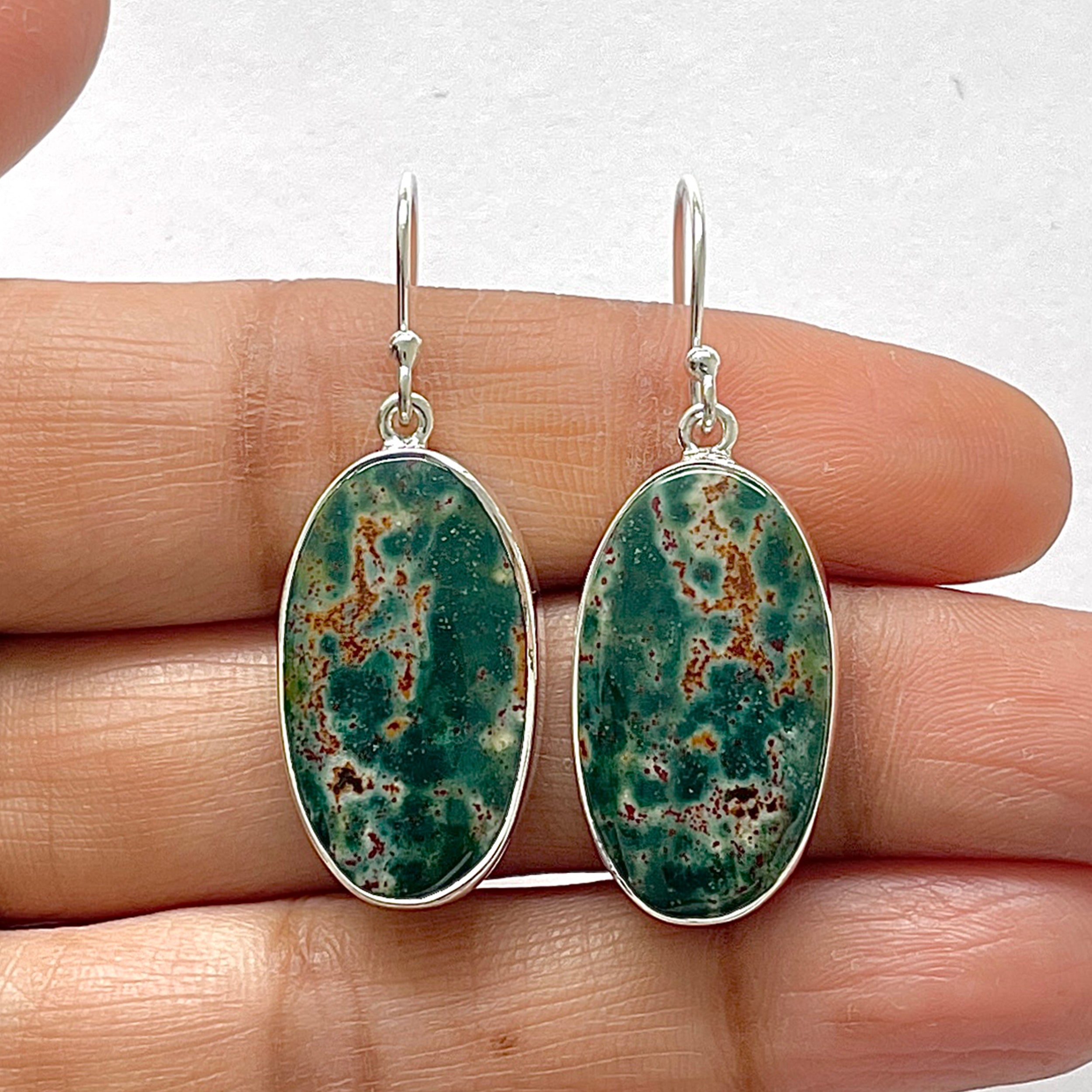 Blood Stone Earring-(BDS-3-22)