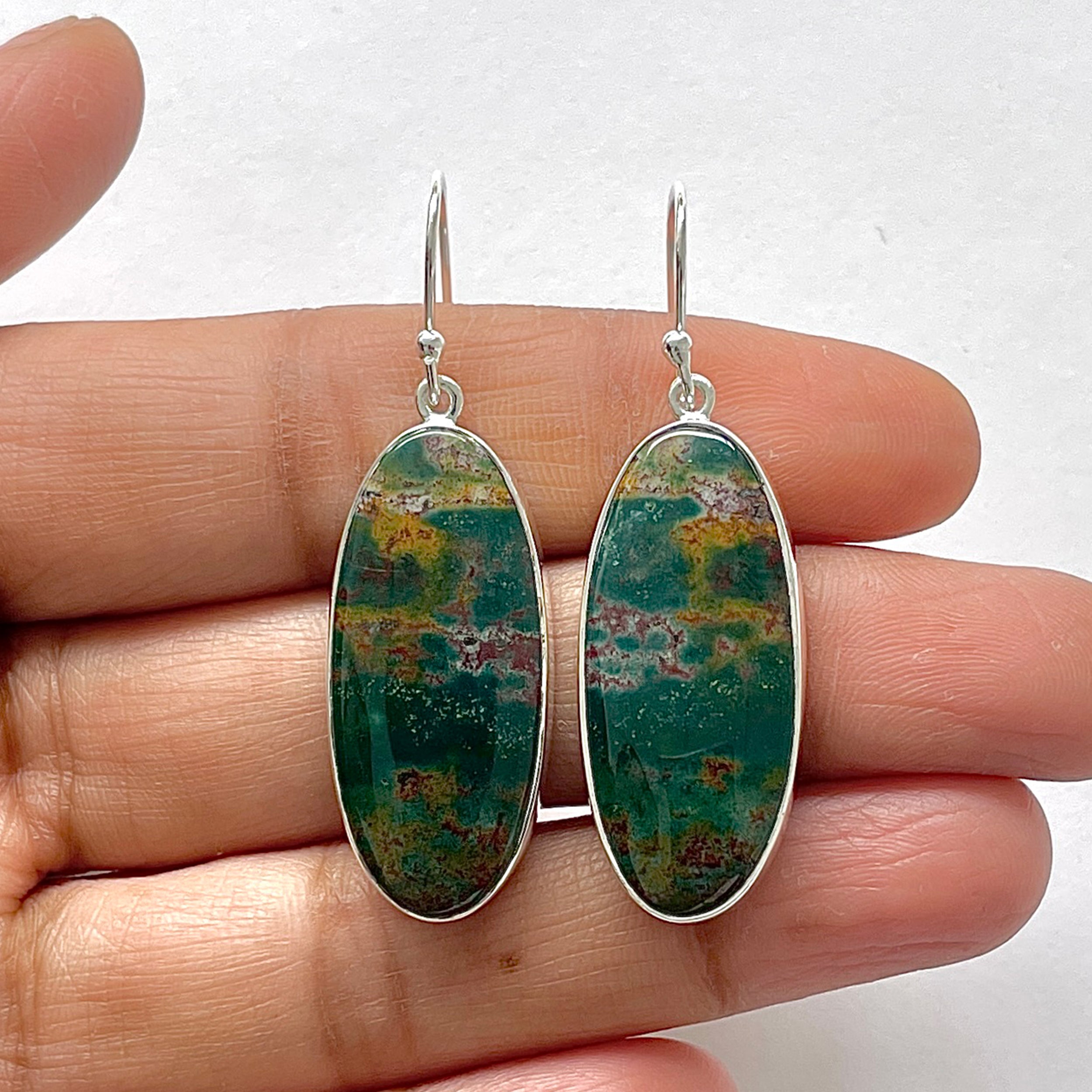 Blood Stone Earring-(BDS-3-9)