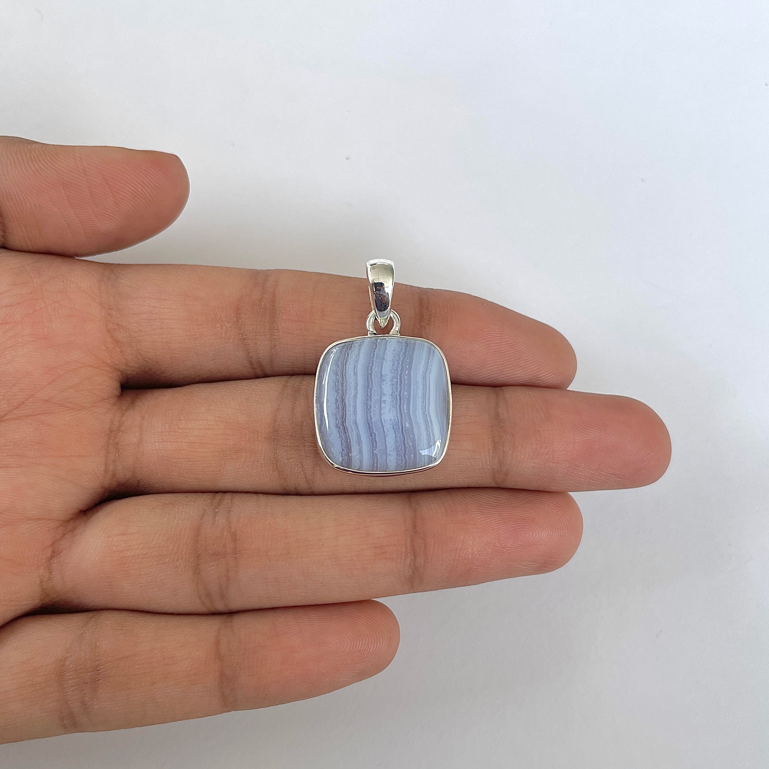 Blue Lace Agate Pendant-(BLA-1-41)