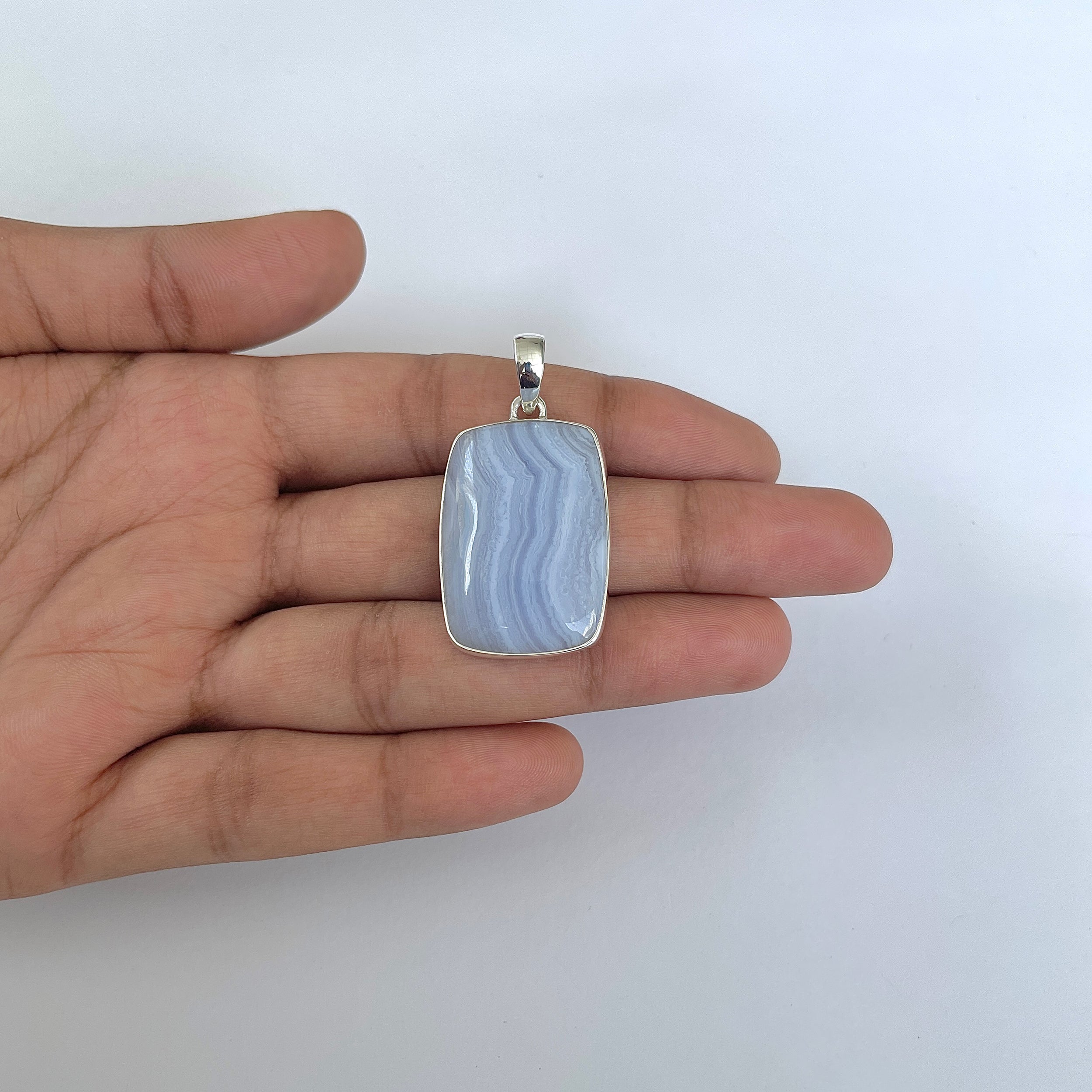 Blue Lace Agate Pendant-(BLA-1-50)