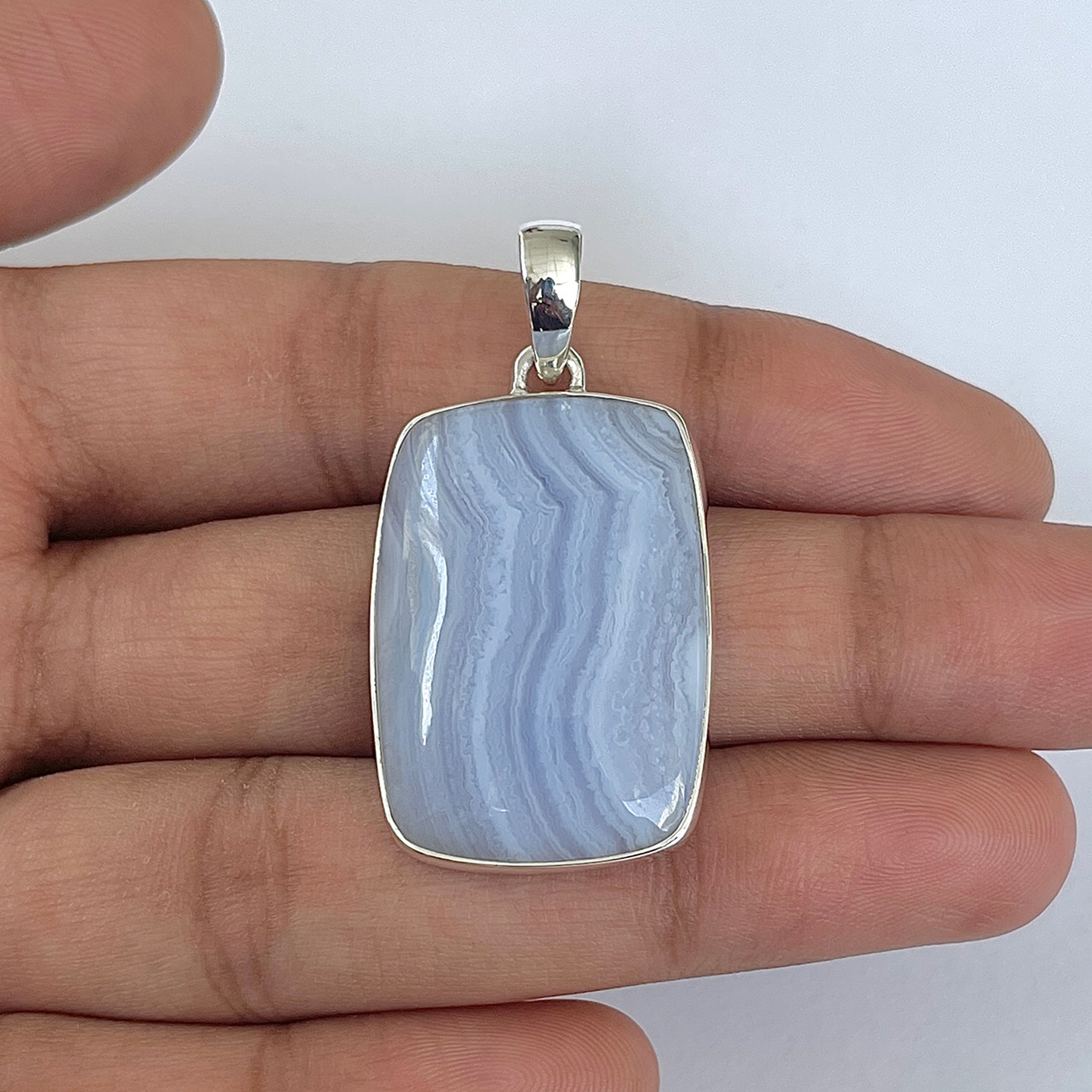 Blue Lace Agate Pendant-(BLA-1-50)