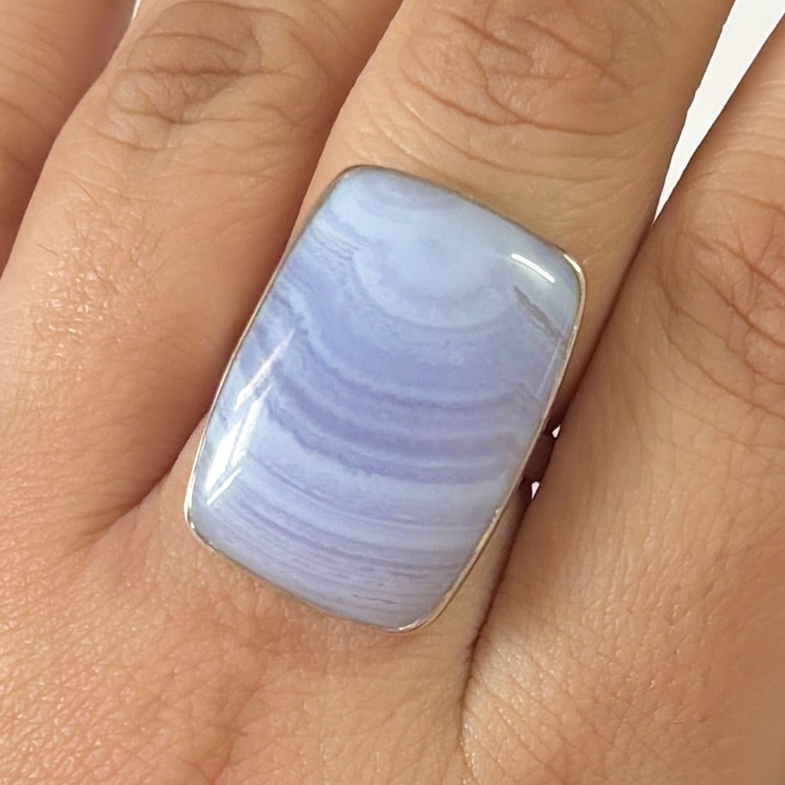 Blue Lace Agate Ring-(BLA-2-1)