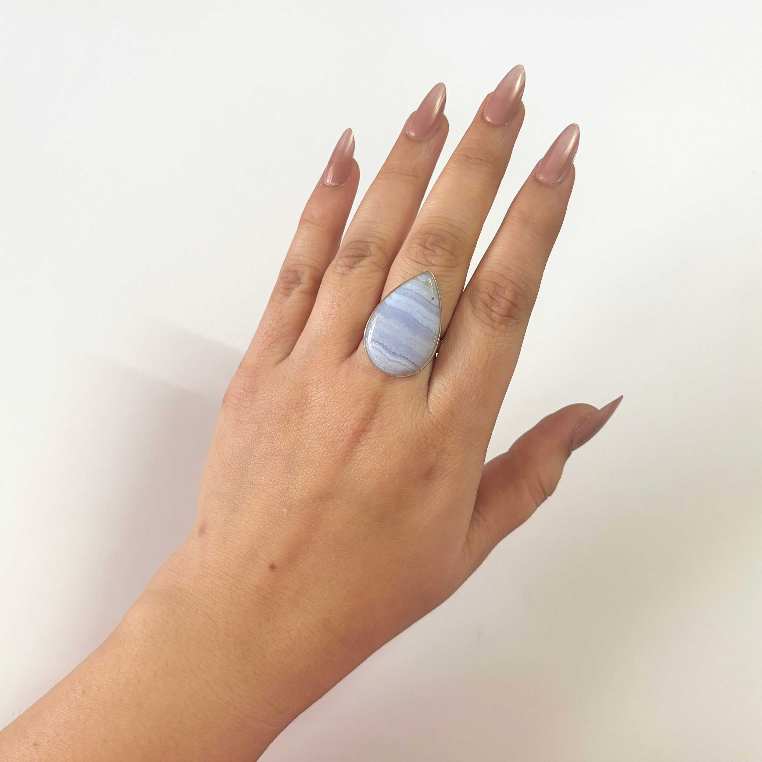 Blue Lace Agate Ring-(BLA-2-10)