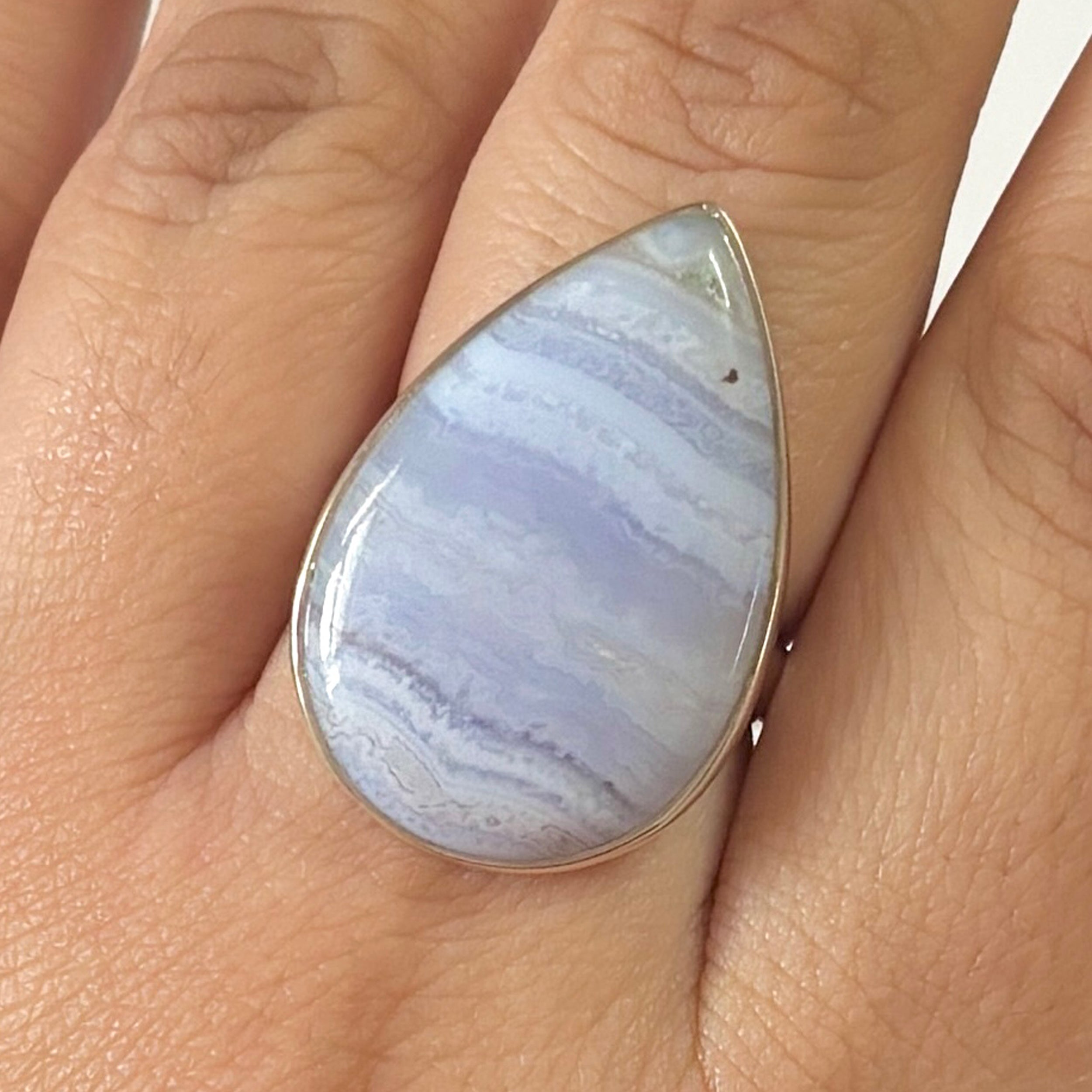 Blue Lace Agate Ring-(BLA-2-10)