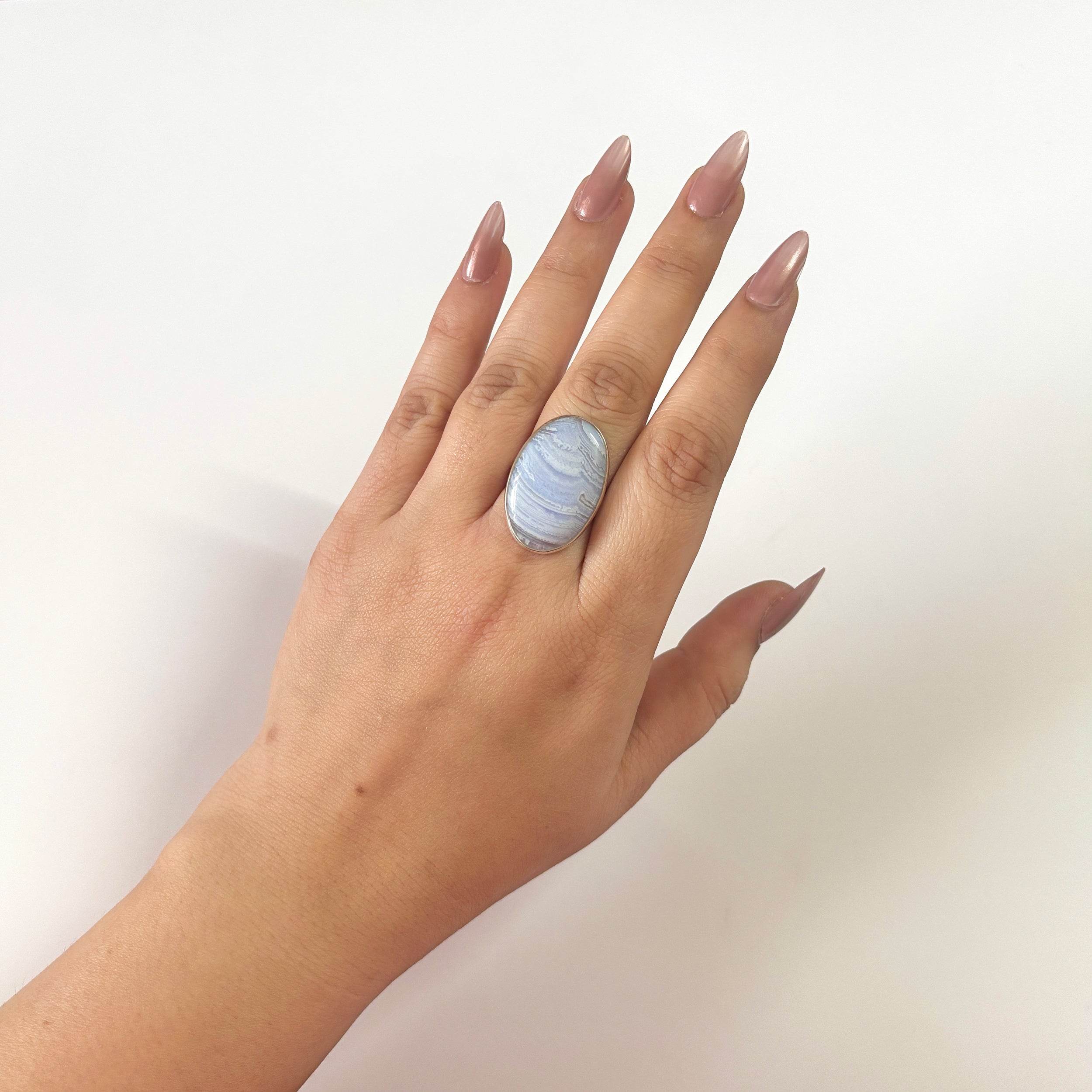 Blue Lace Agate Ring-(BLA-2-11)