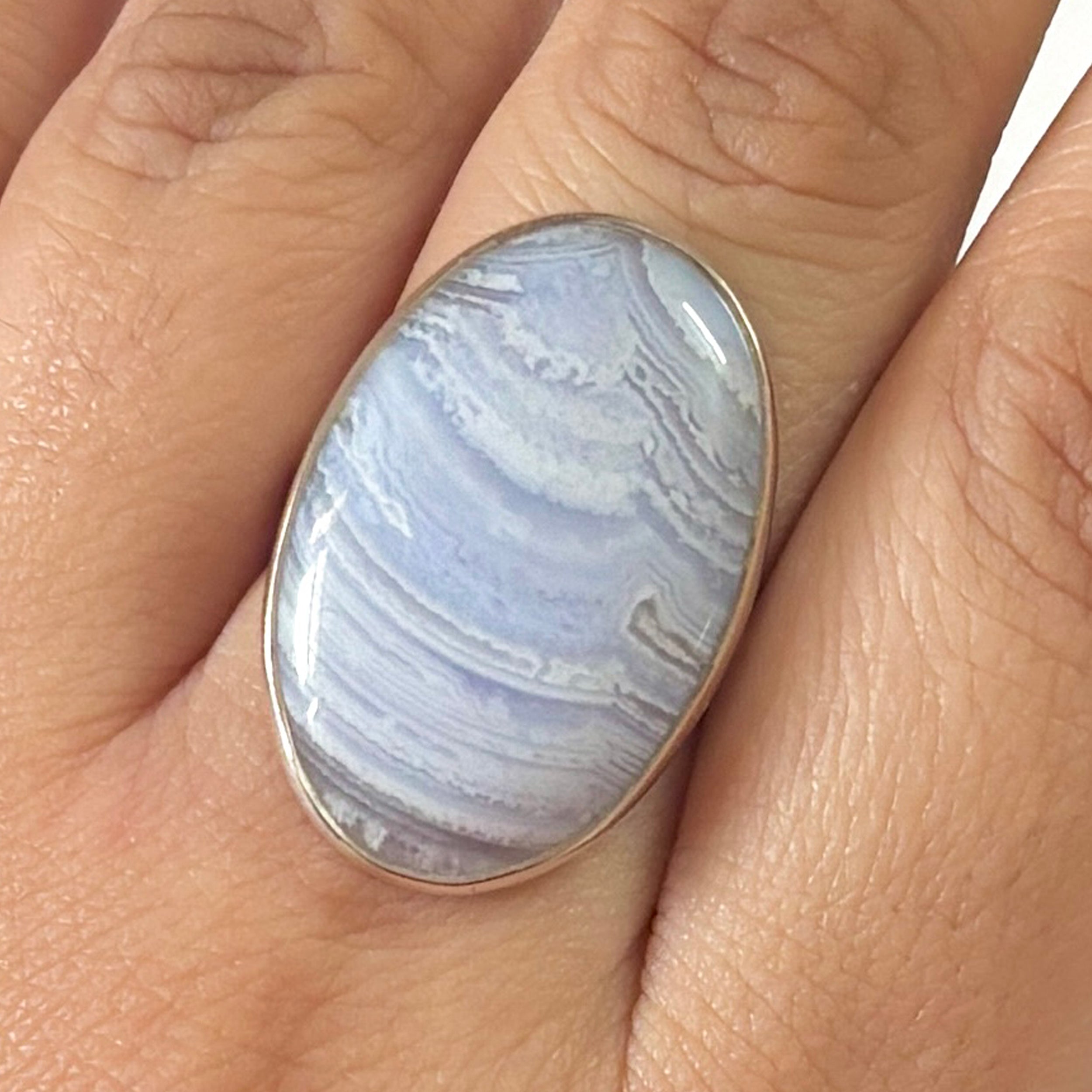 Blue Lace Agate Ring-(BLA-2-11)