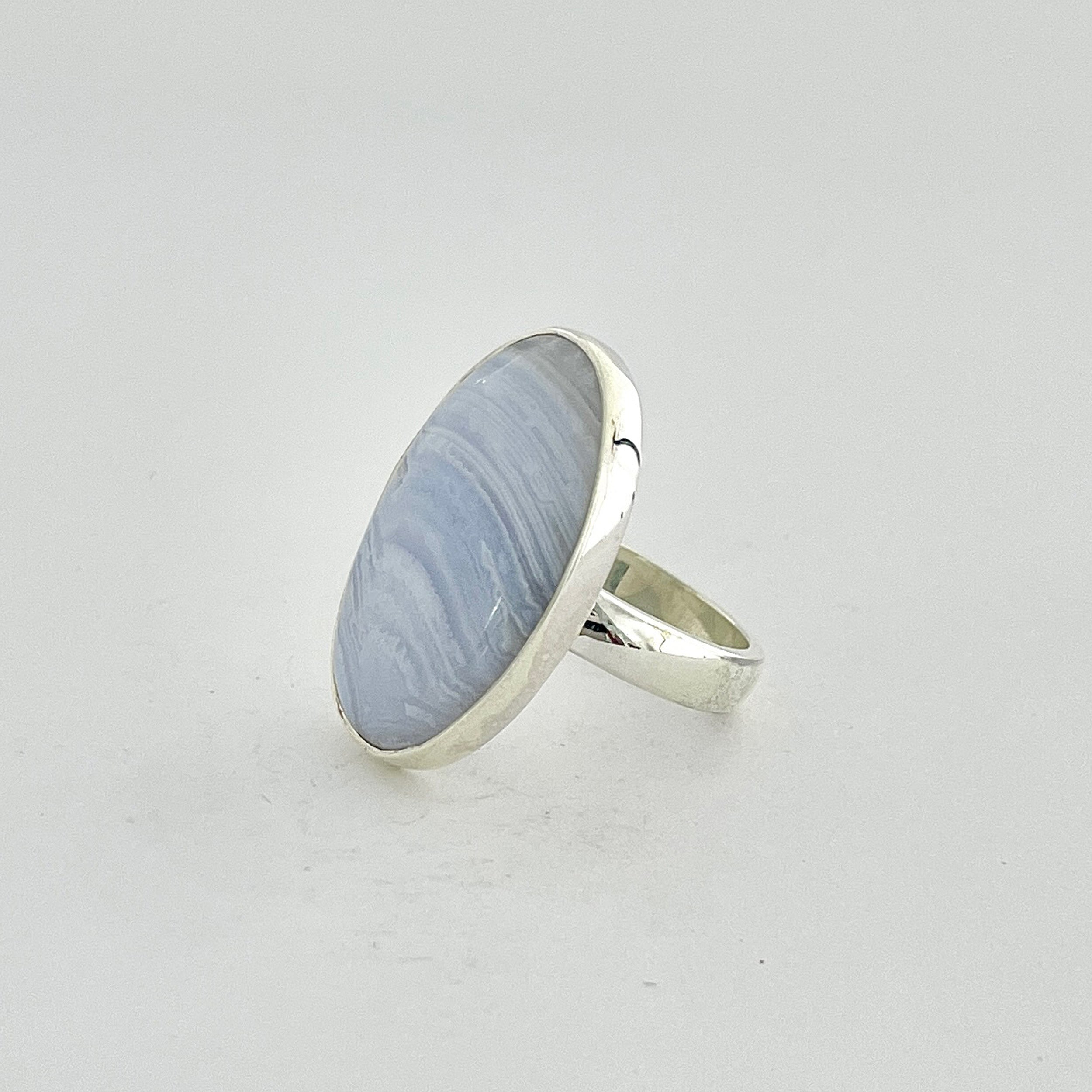 Blue Lace Agate Ring-(BLA-2-11)