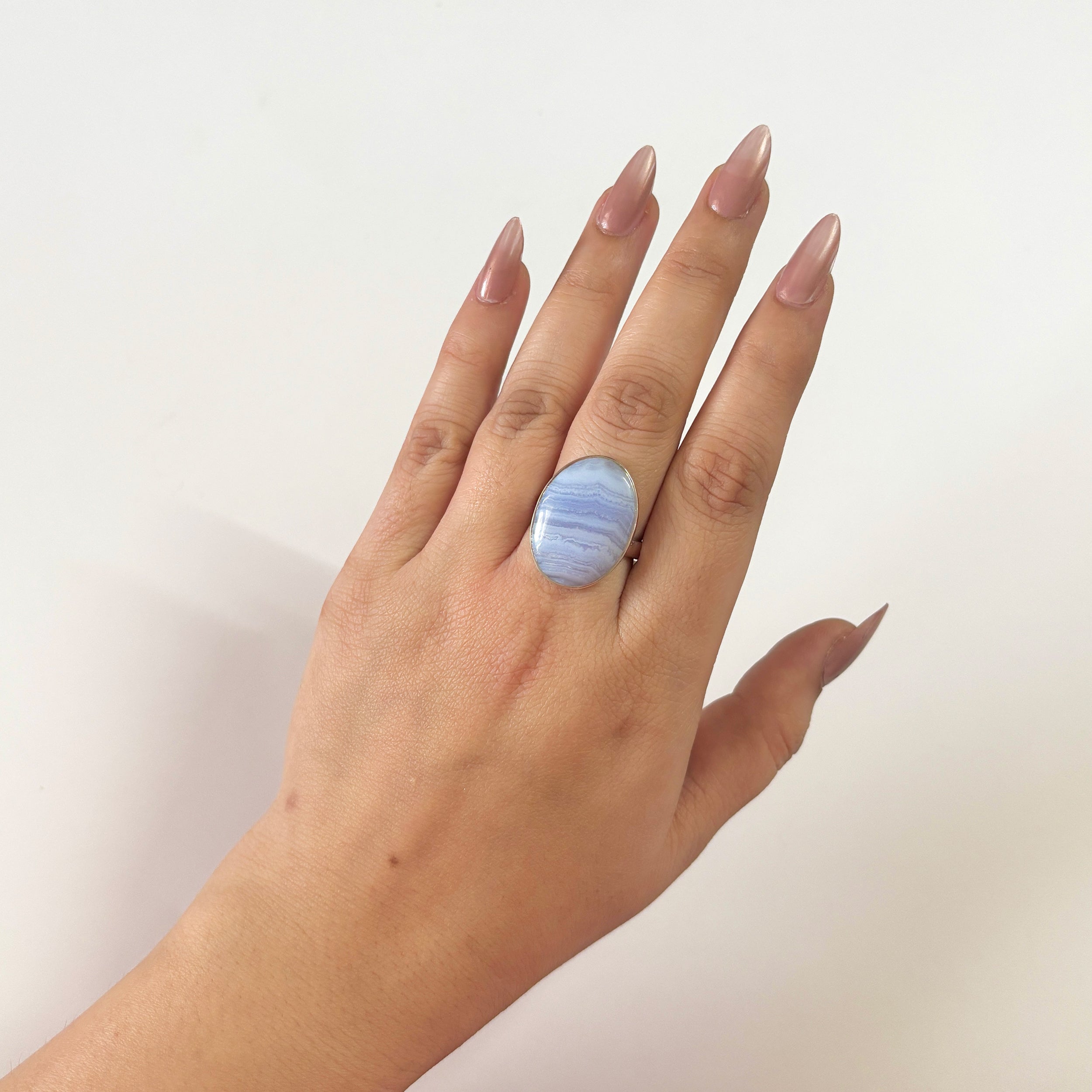 Blue Lace Agate Ring-(BLA-2-12)