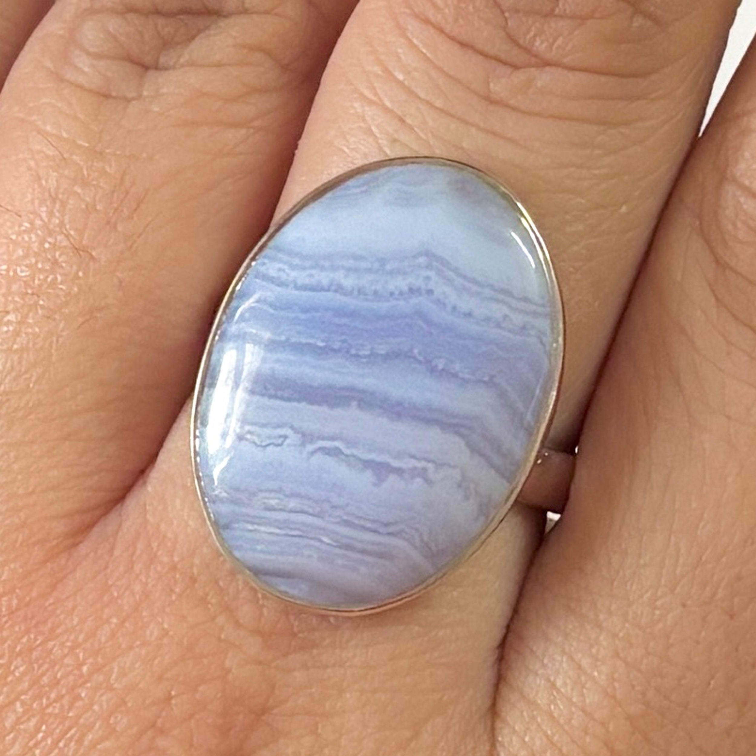 Blue Lace Agate Ring-(BLA-2-12)