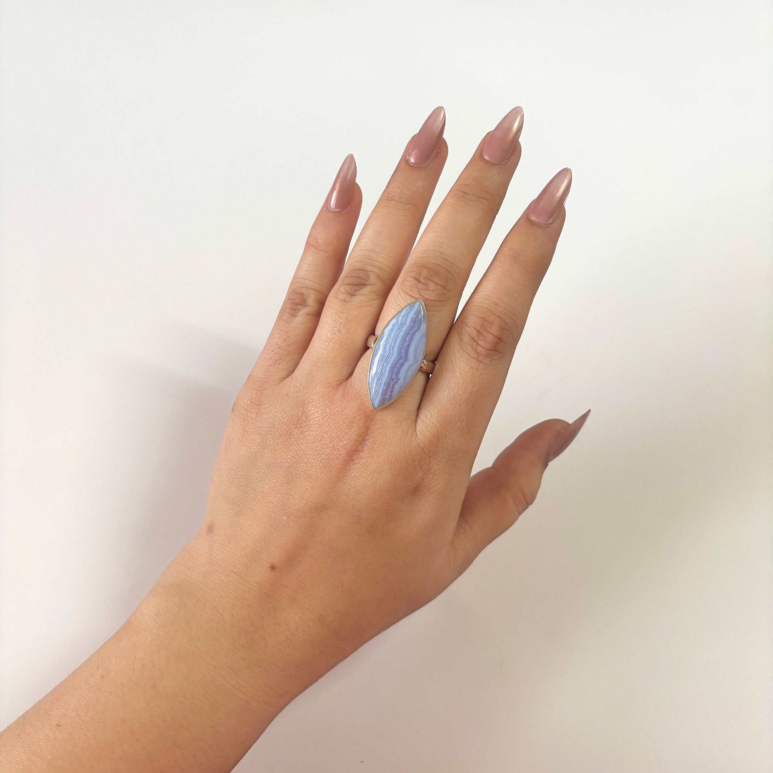 Blue Lace Agate Ring-(BLA-2-3)