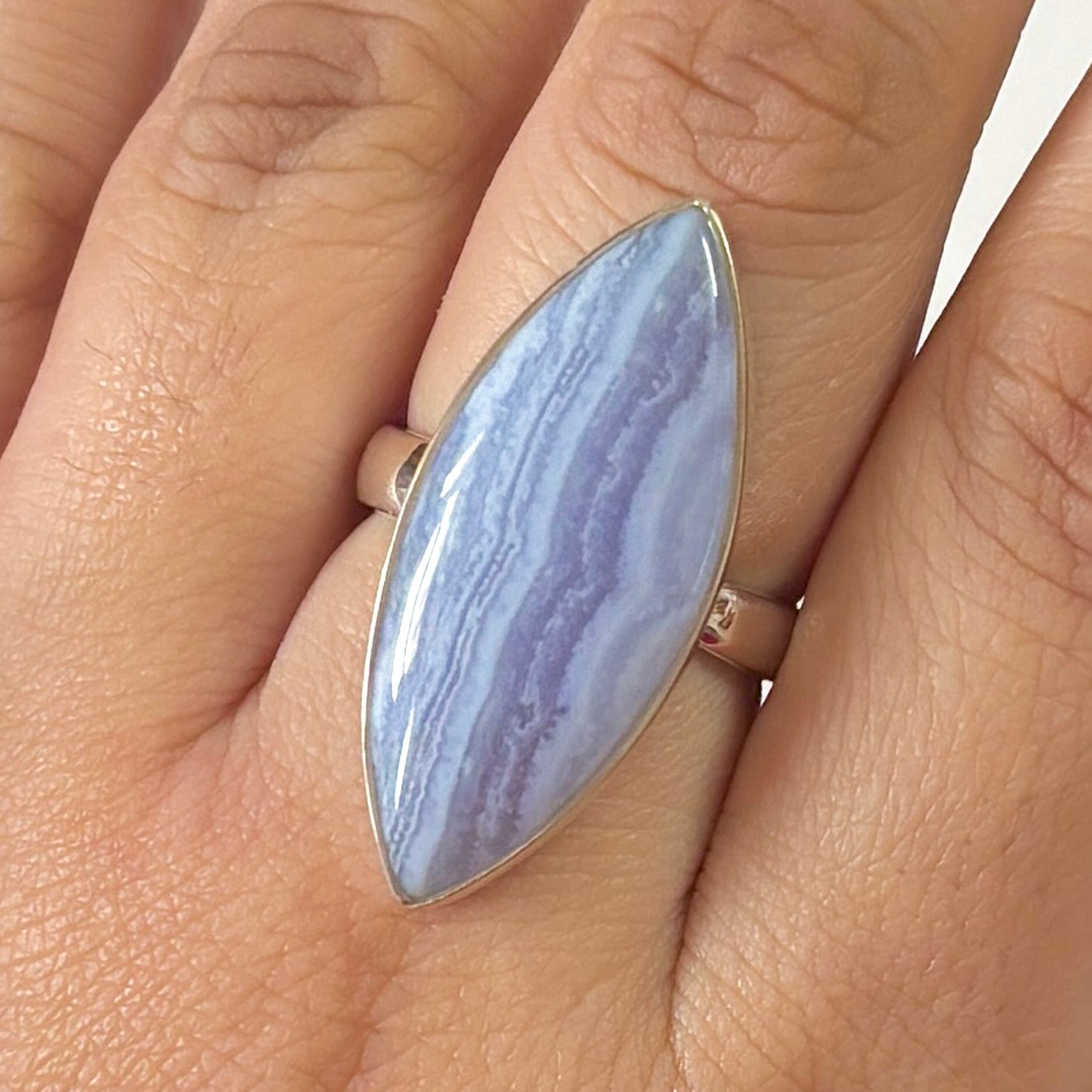 Blue Lace Agate Ring-(BLA-2-3)