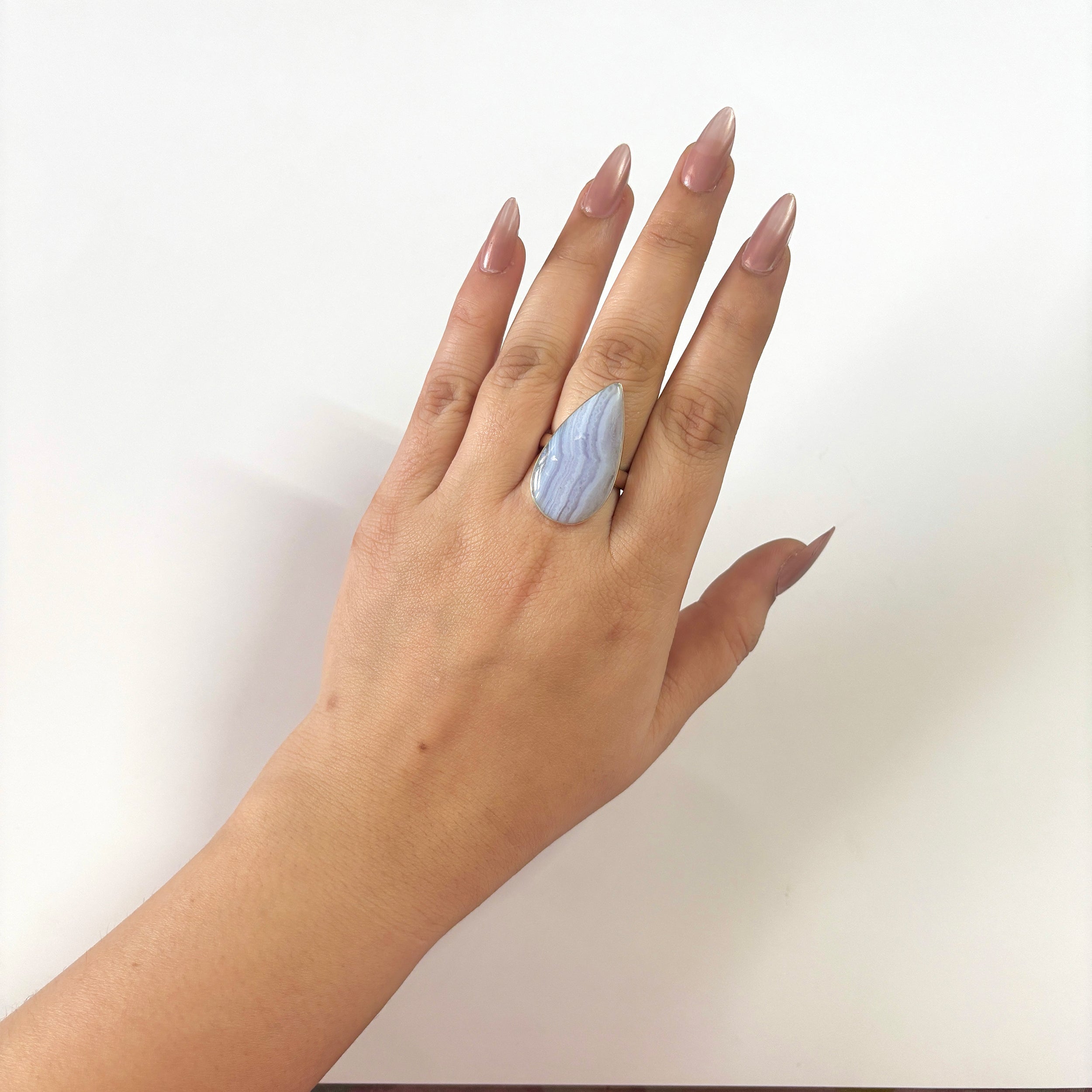 Blue Lace Agate Ring-(BLA-2-5)