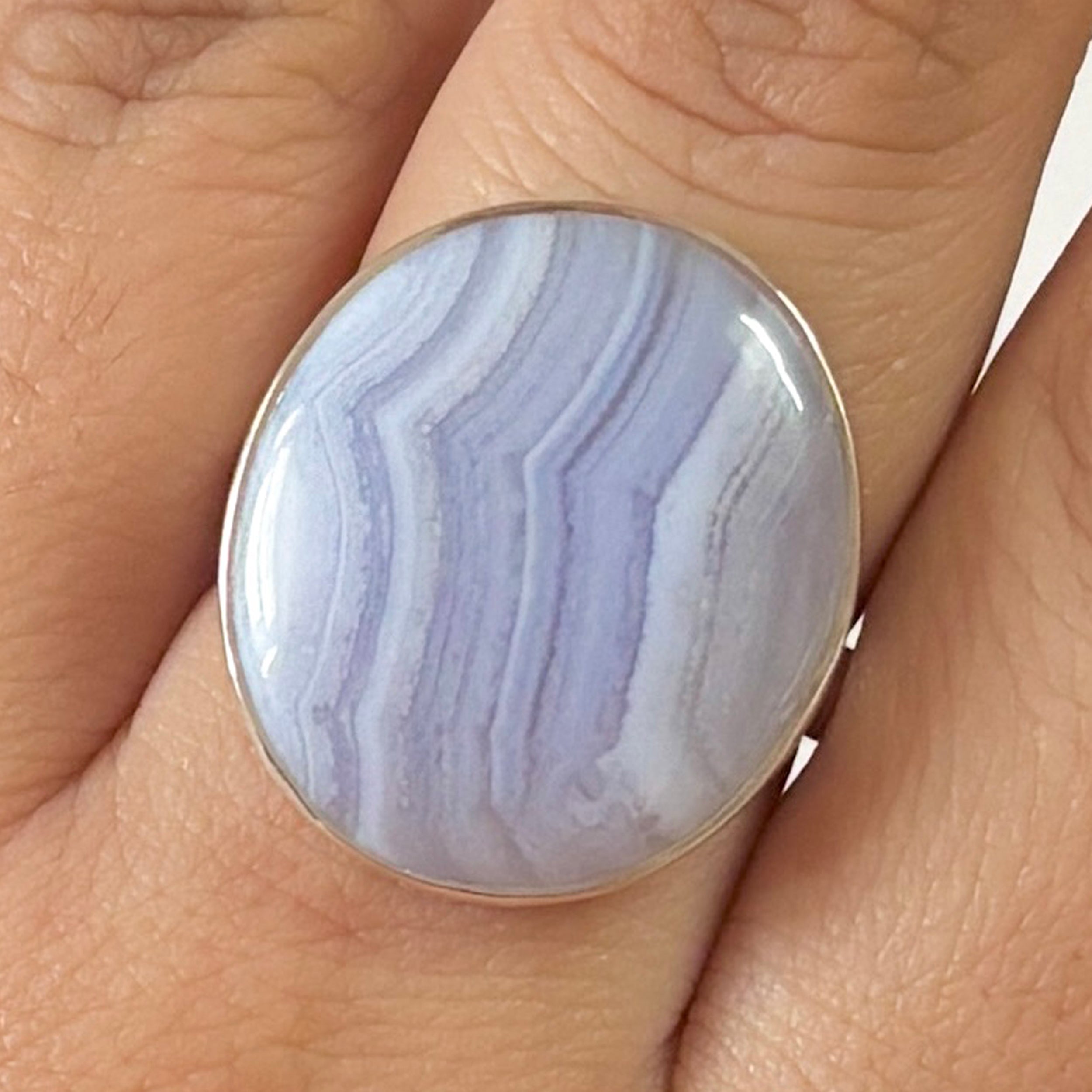 Blue Lace Agate Ring-(BLA-2-6)