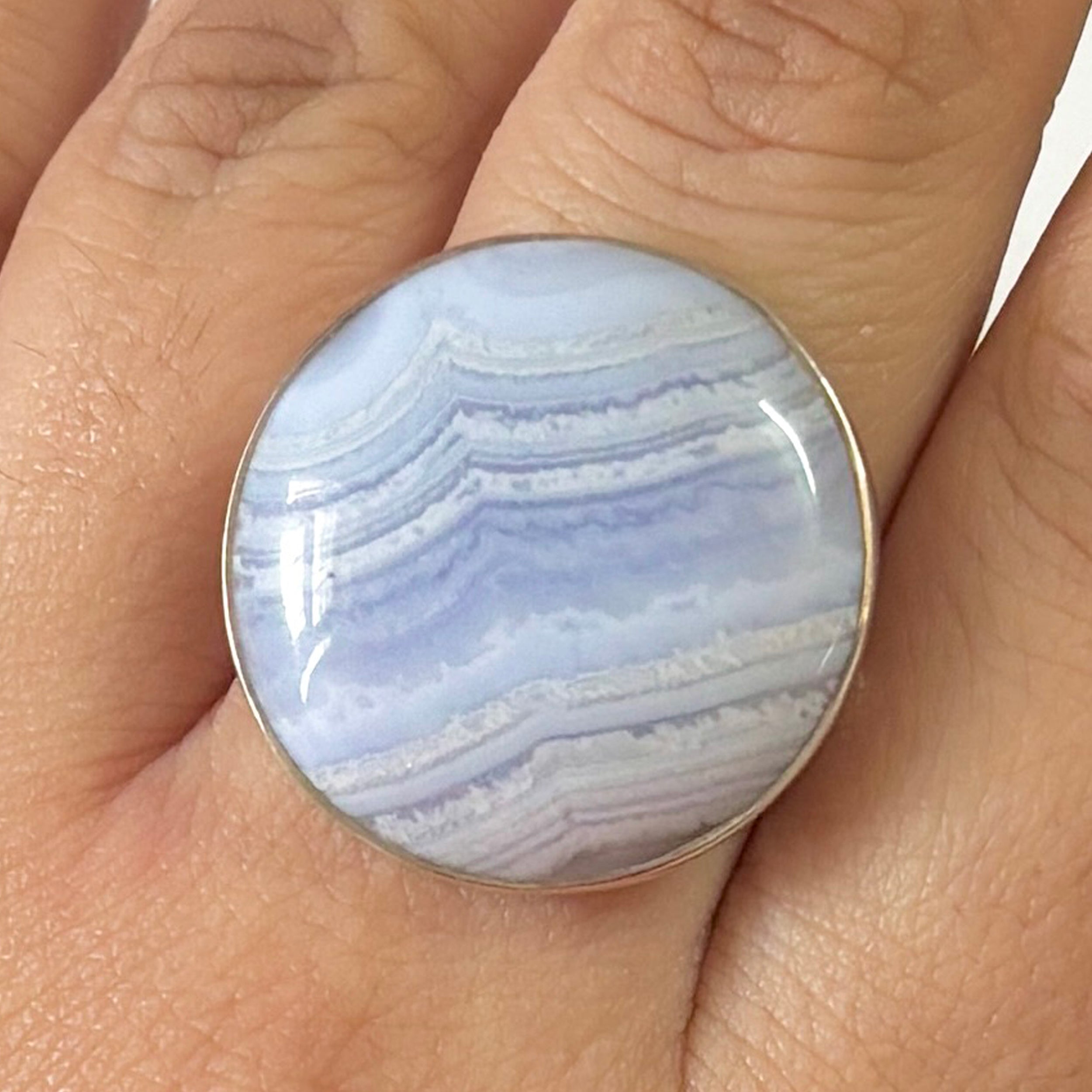Blue Lace Agate Ring-(BLA-2-7)