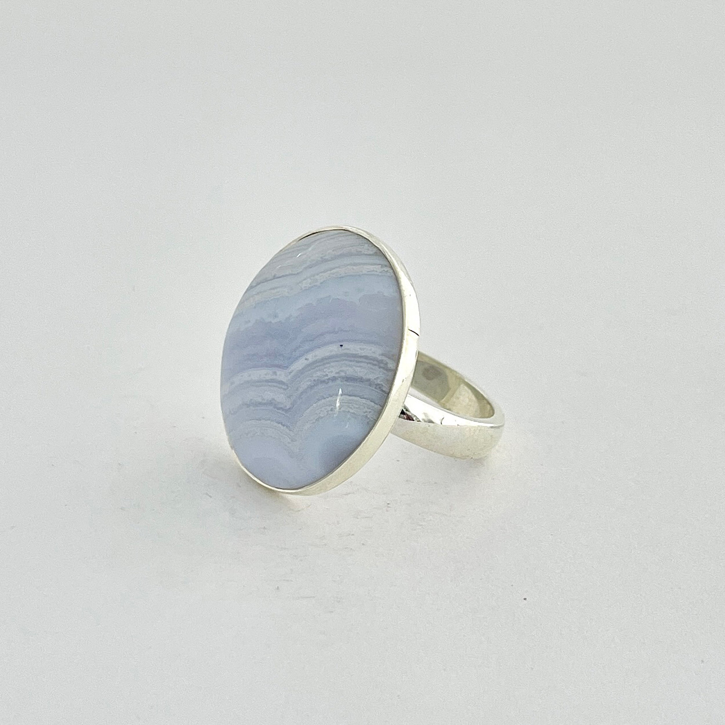 Blue Lace Agate Ring-(BLA-2-7)