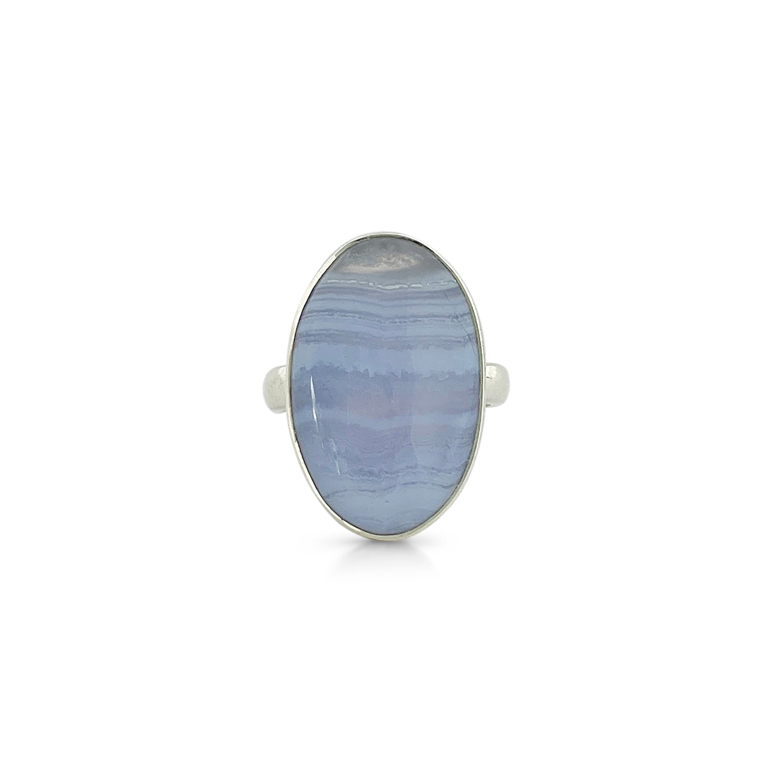 Blue Lace Agate Ring-(BLA-2-8)