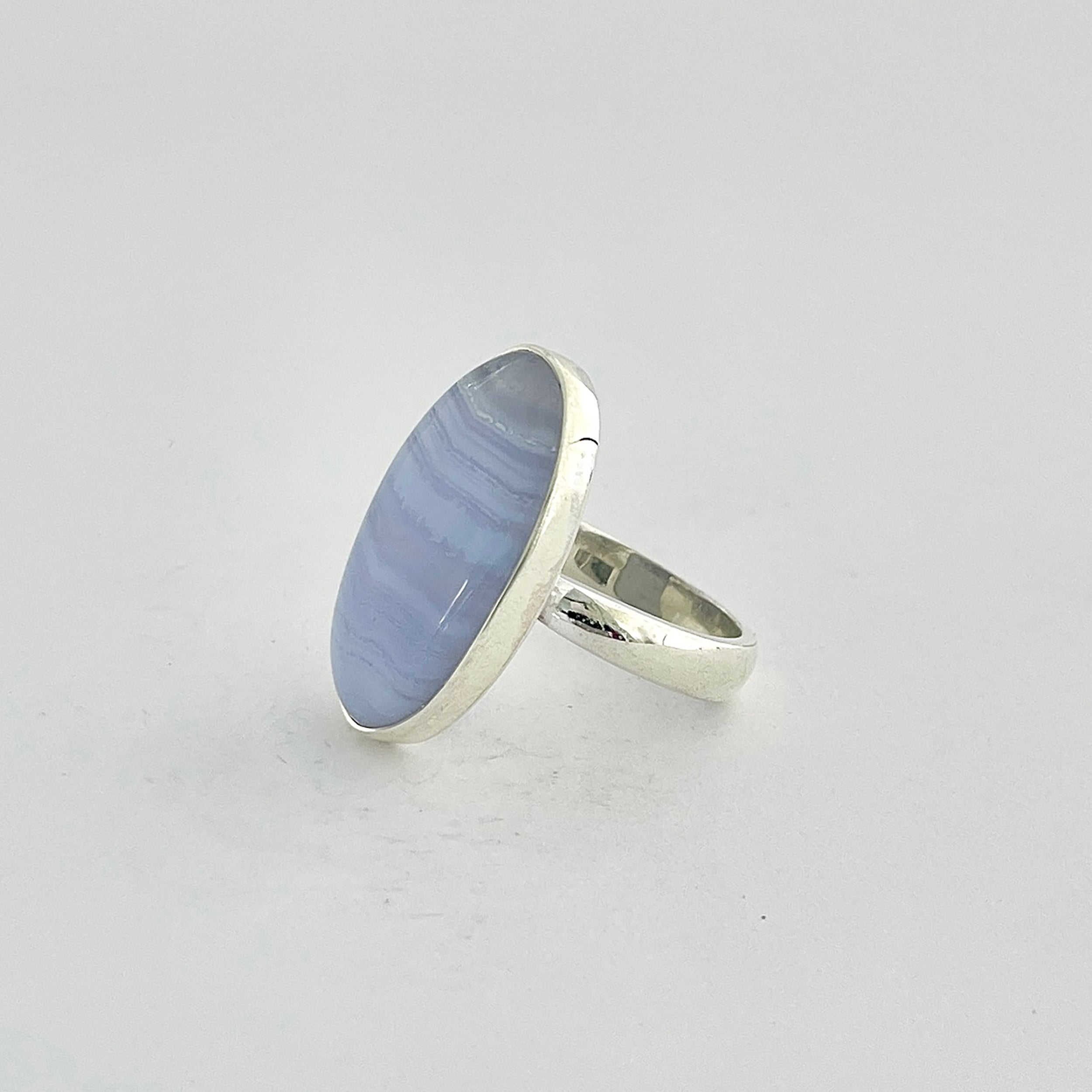 Blue Lace Agate Ring-(BLA-2-8)