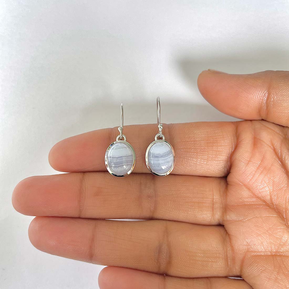 Blue Lace Agate Earring-(BLA-RDE-1116)
