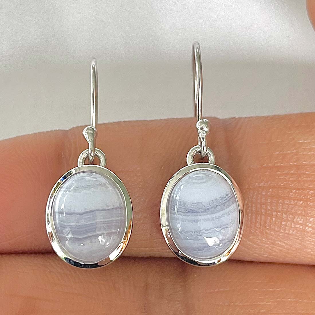 Blue Lace Agate Earring-(BLA-RDE-1116)