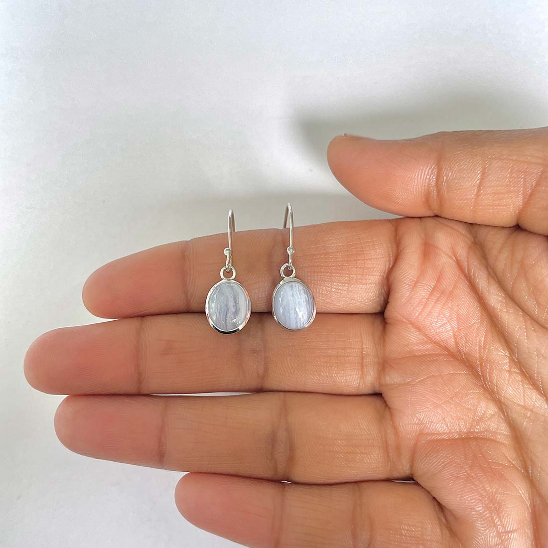 Blue Lace Agate Earring-(BLA-RDE-829)