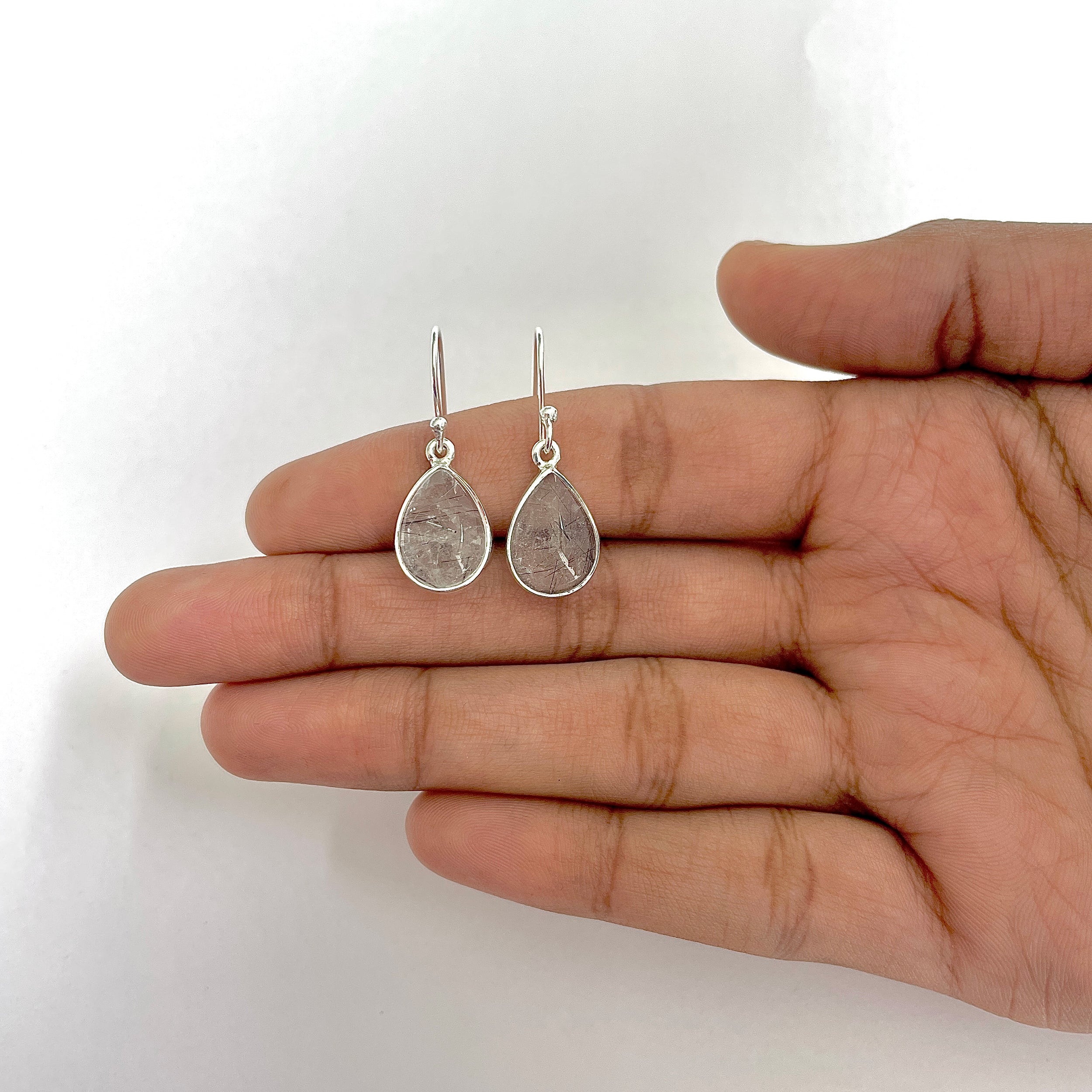 Black Rutile Earring-(BLR-3-1)