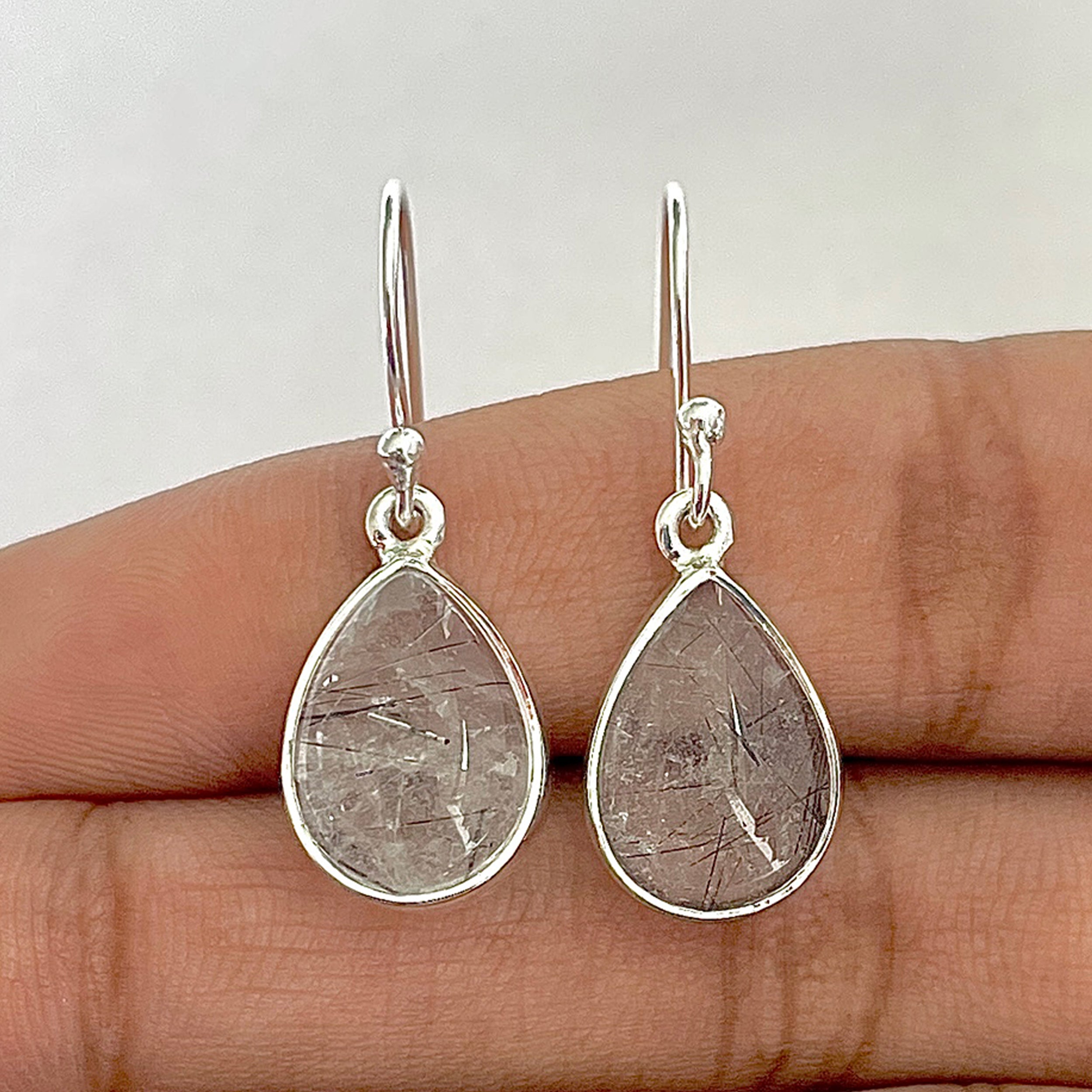 Black Rutile Earring-(BLR-3-1)