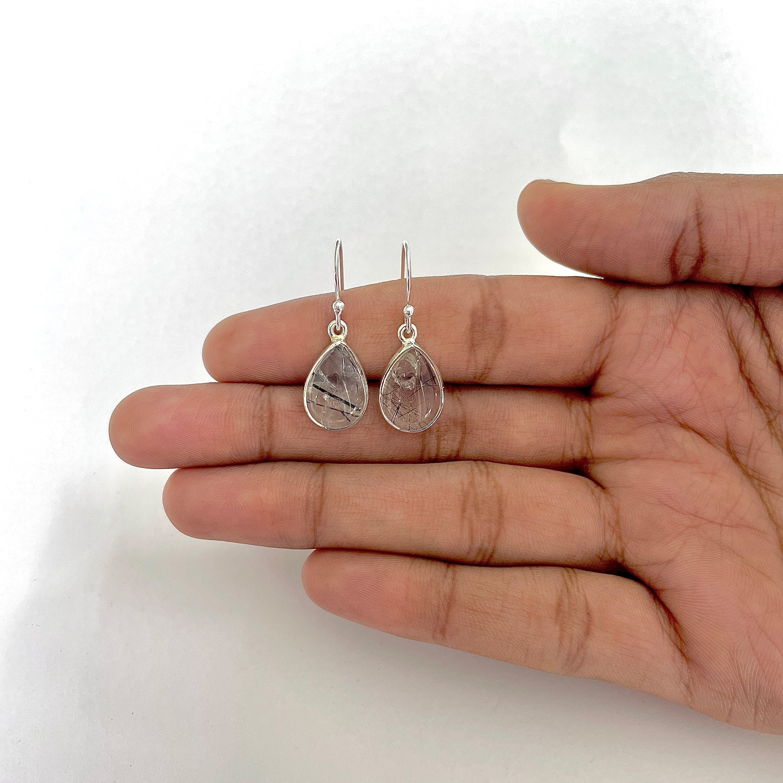 Black Rutile Earring-(BLR-3-2)