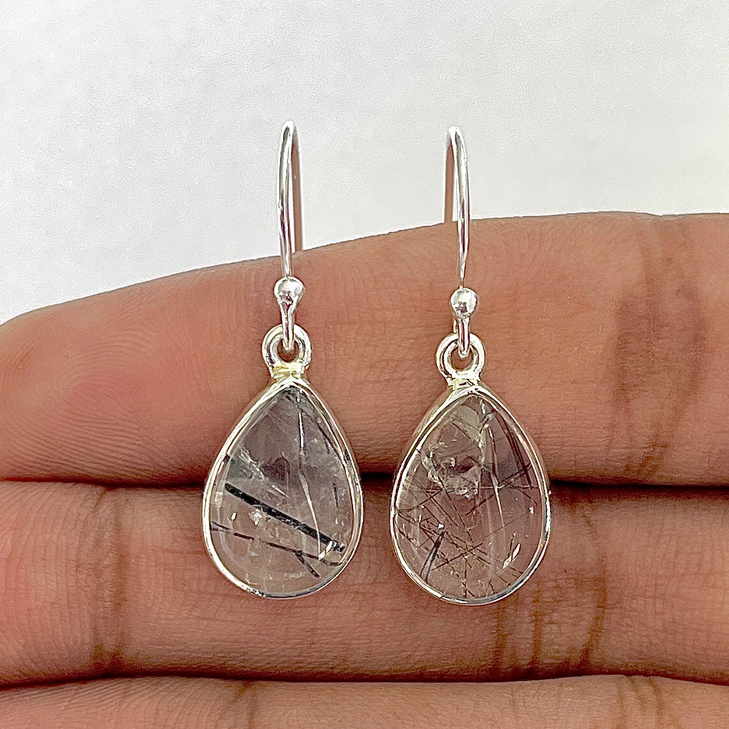 Black Rutile Earring-(BLR-3-2)