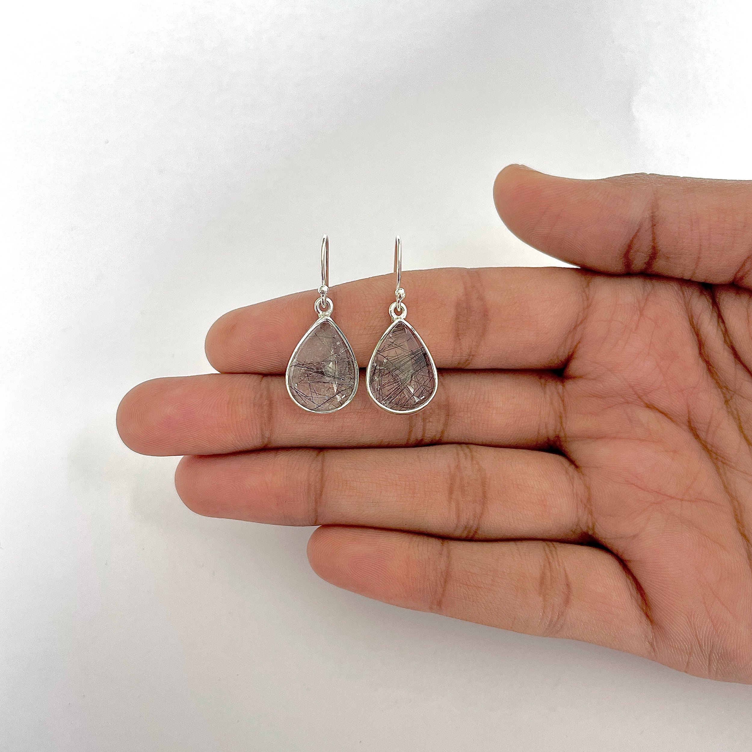 Black Rutile Earring-(BLR-3-3)