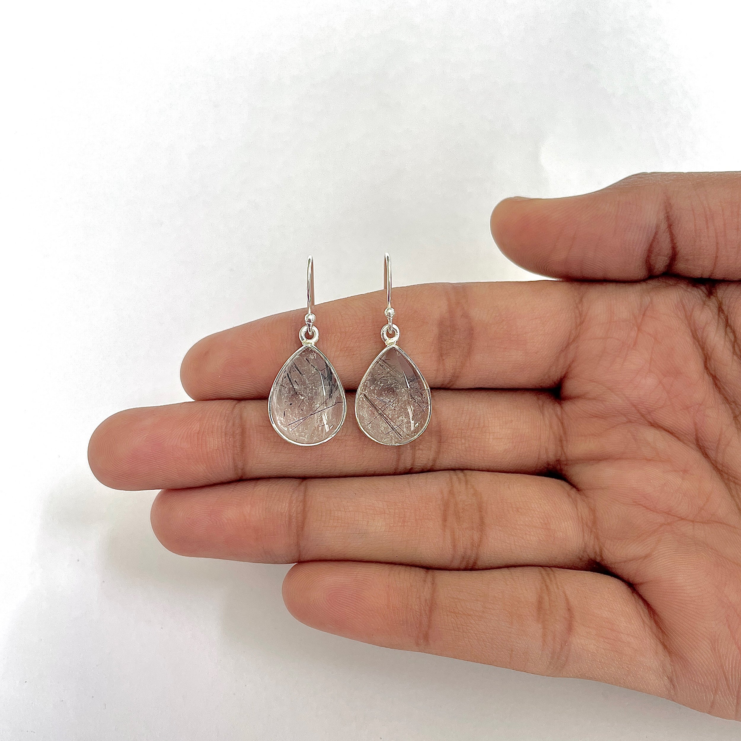 Black Rutile Earring-(BLR-3-4)