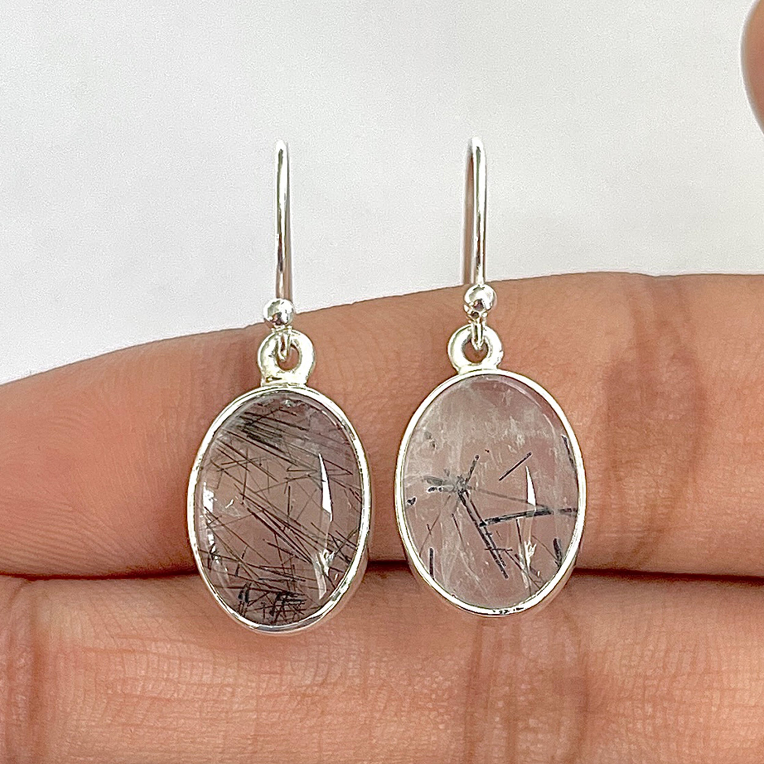 Black Rutile Earring-(BLR-3-5)