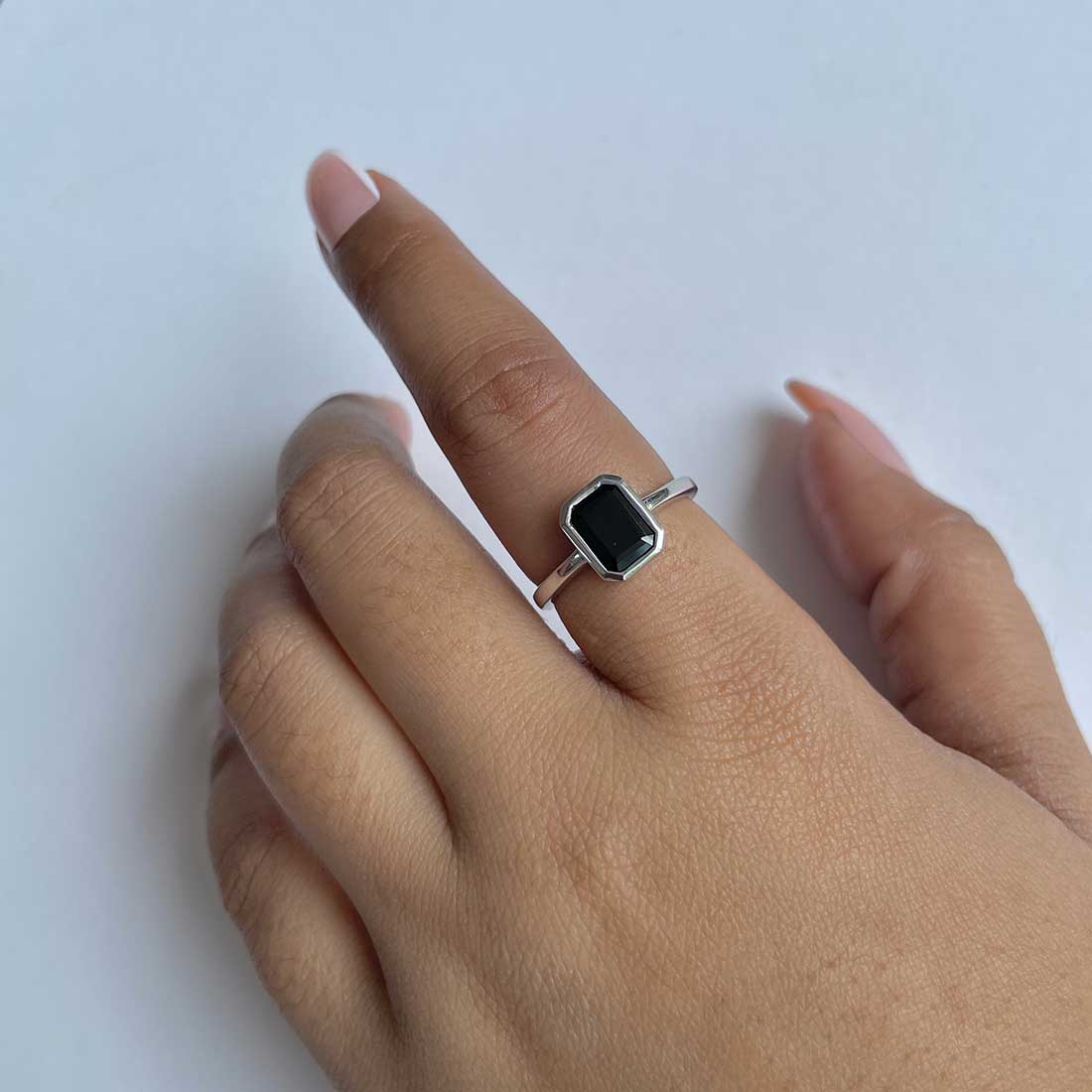 Black Tourmaline Ring-(BLS-RDR-246.)