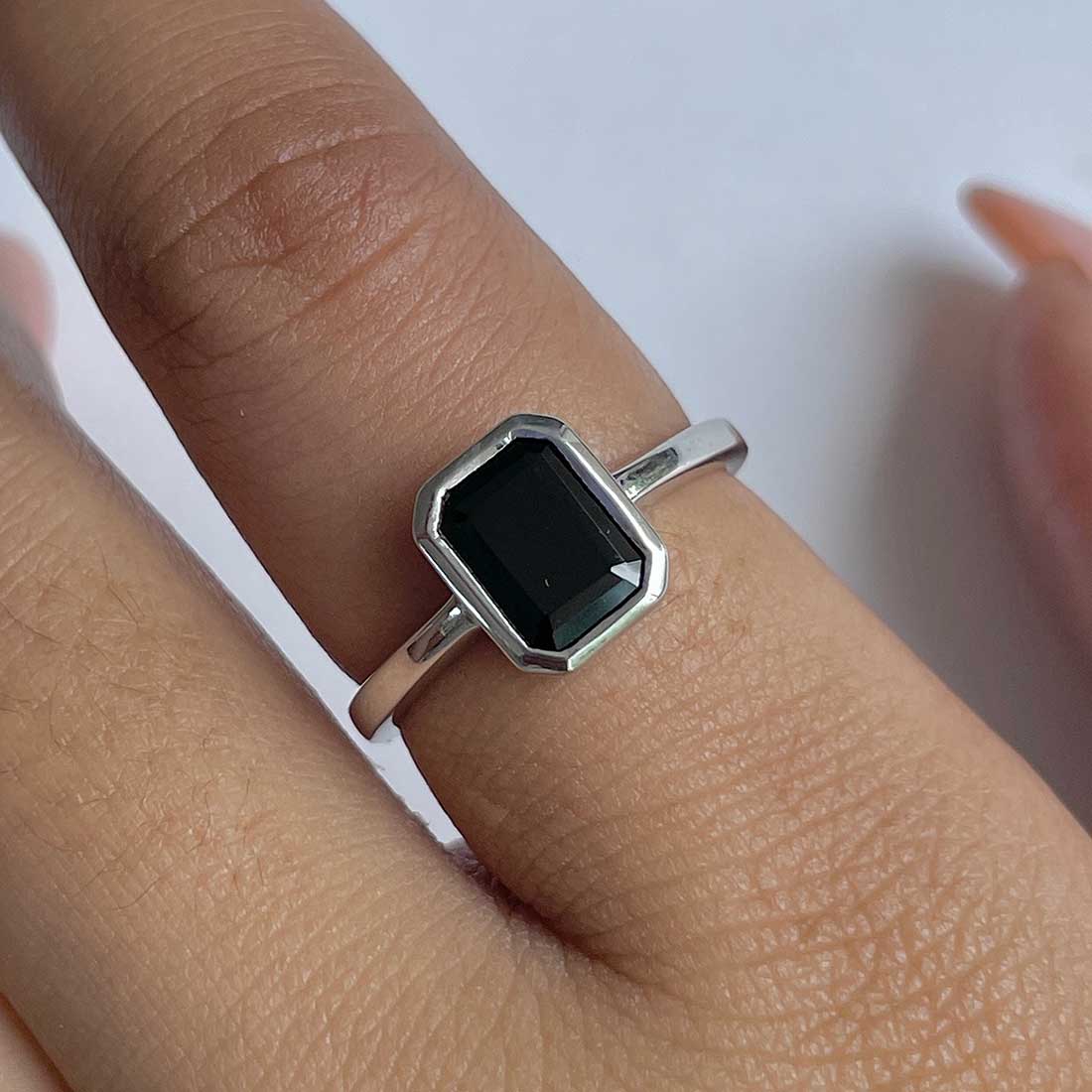 Black Tourmaline Ring-(BLS-RDR-246.)