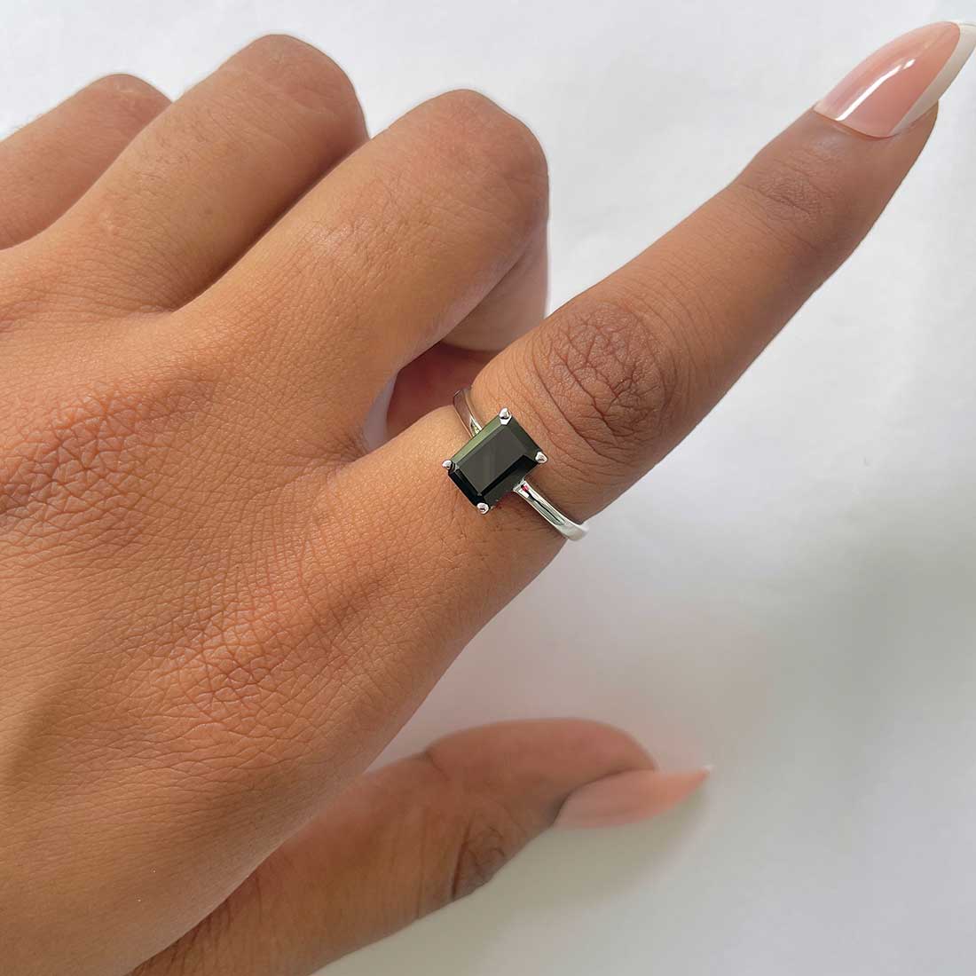 Black Tourmaline Ring-(BLS-RDR-247.)