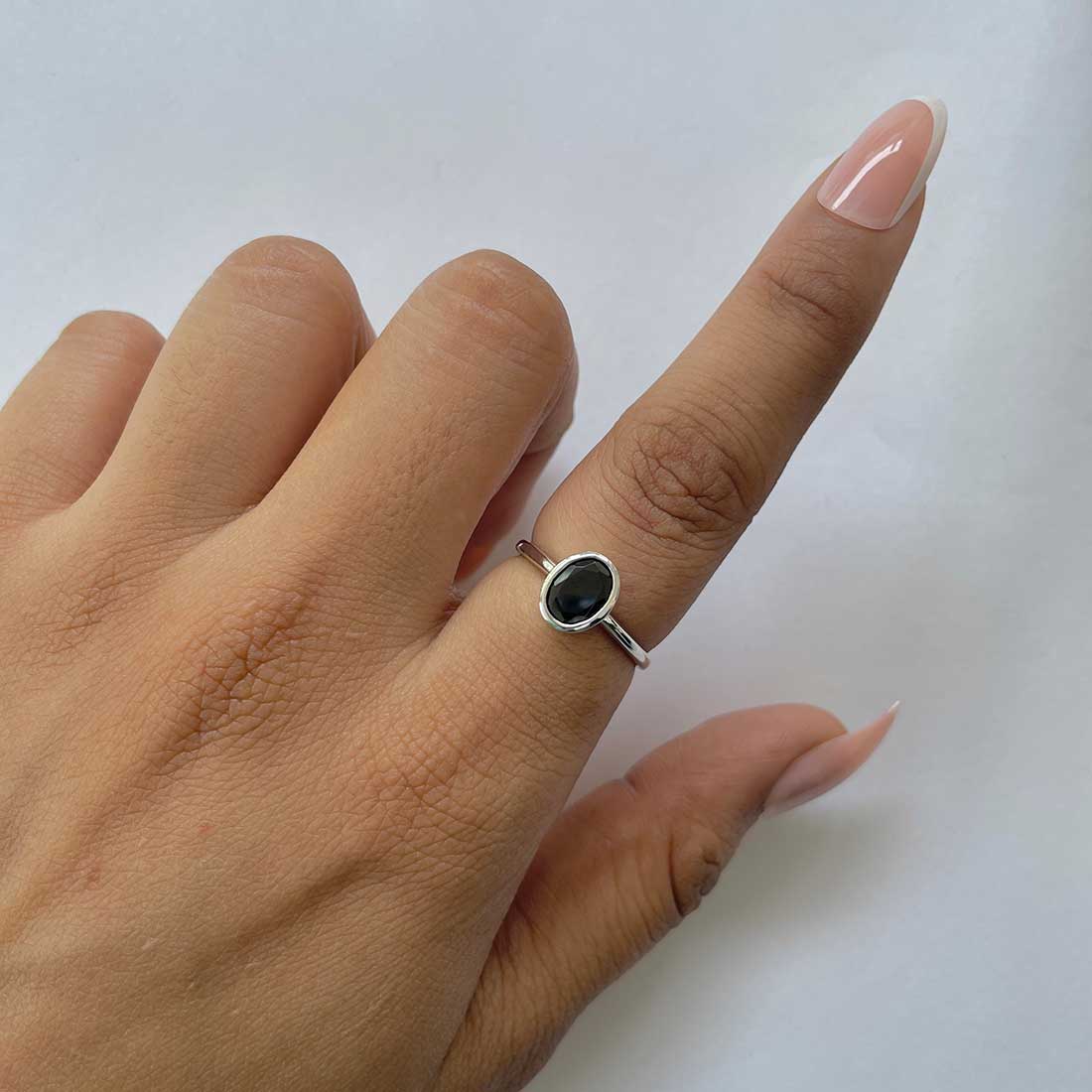 Black Tourmaline Ring-(BLS-RDR-248.)