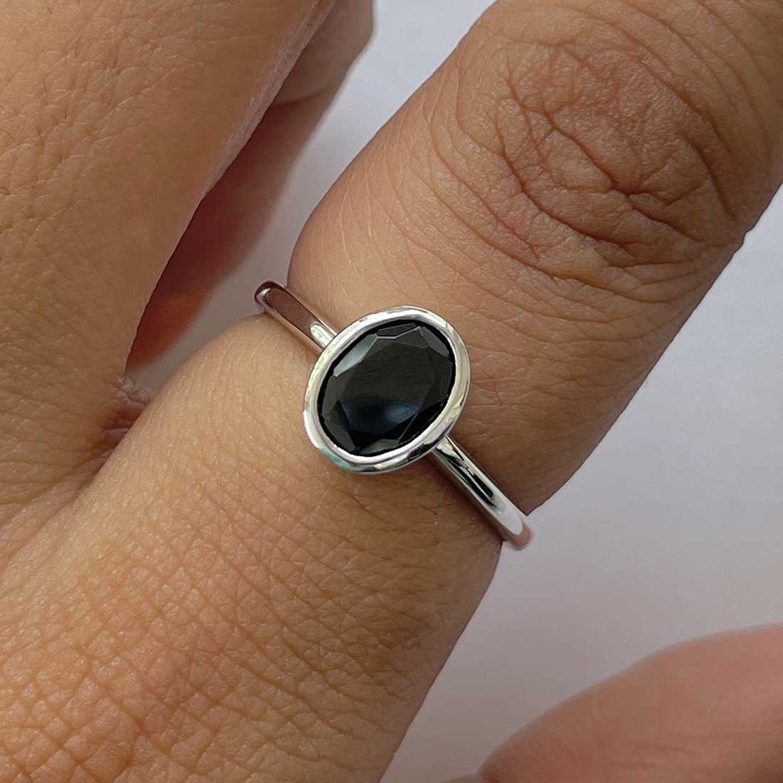 Black Tourmaline Ring-(BLS-RDR-248.)