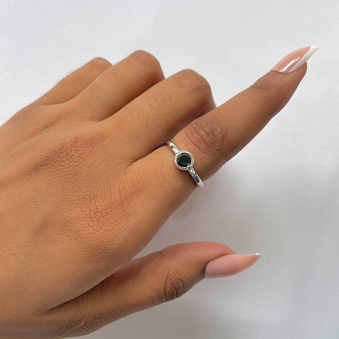 Black Tourmaline Ring-(BLS-RDR-4029.)