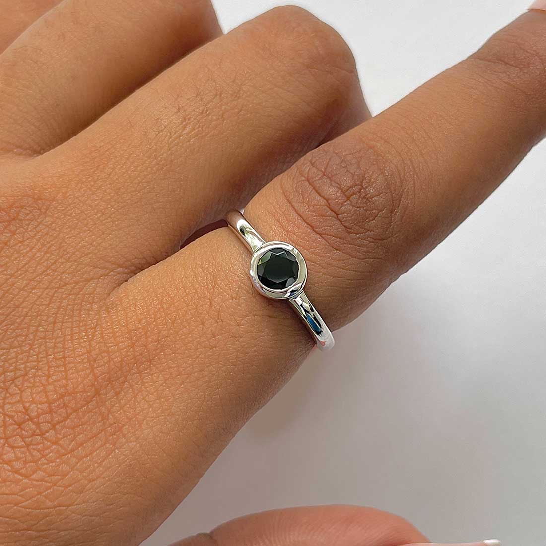 Black Tourmaline Ring-(BLS-RDR-4029.)