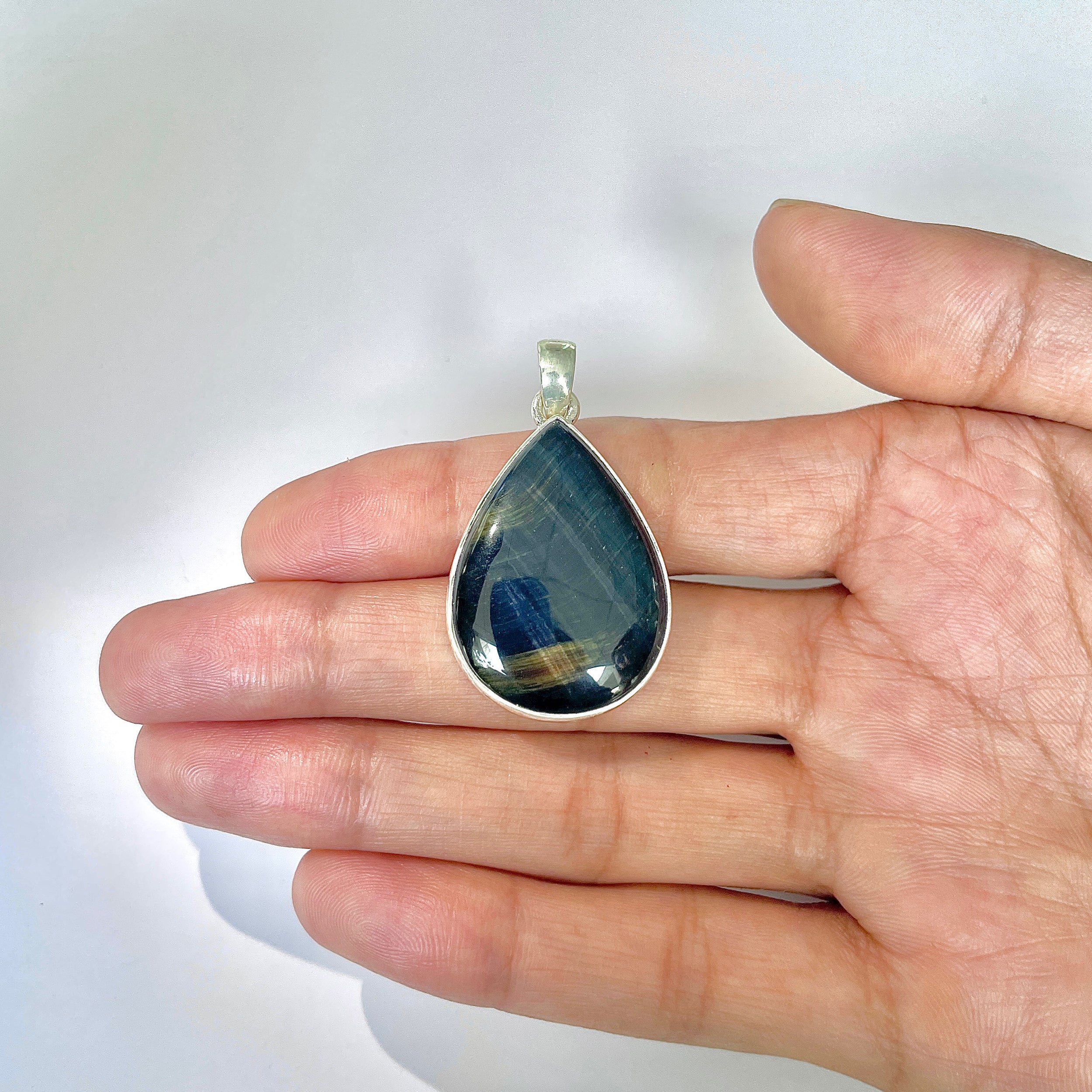 Blue Tiger Eye Pendant-(BTE-1-4)