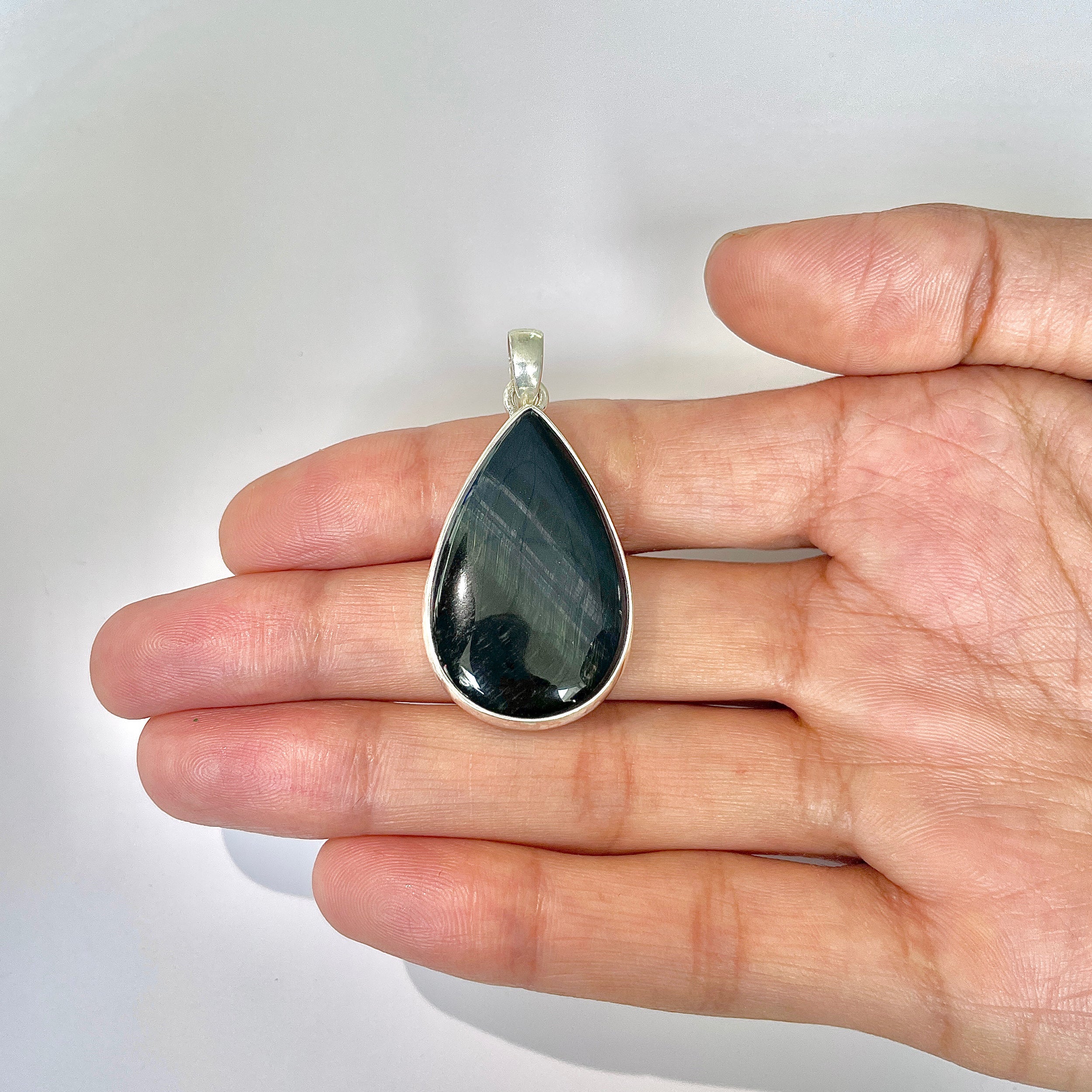 Blue Tiger Eye Pendant-(BTE-1-5)