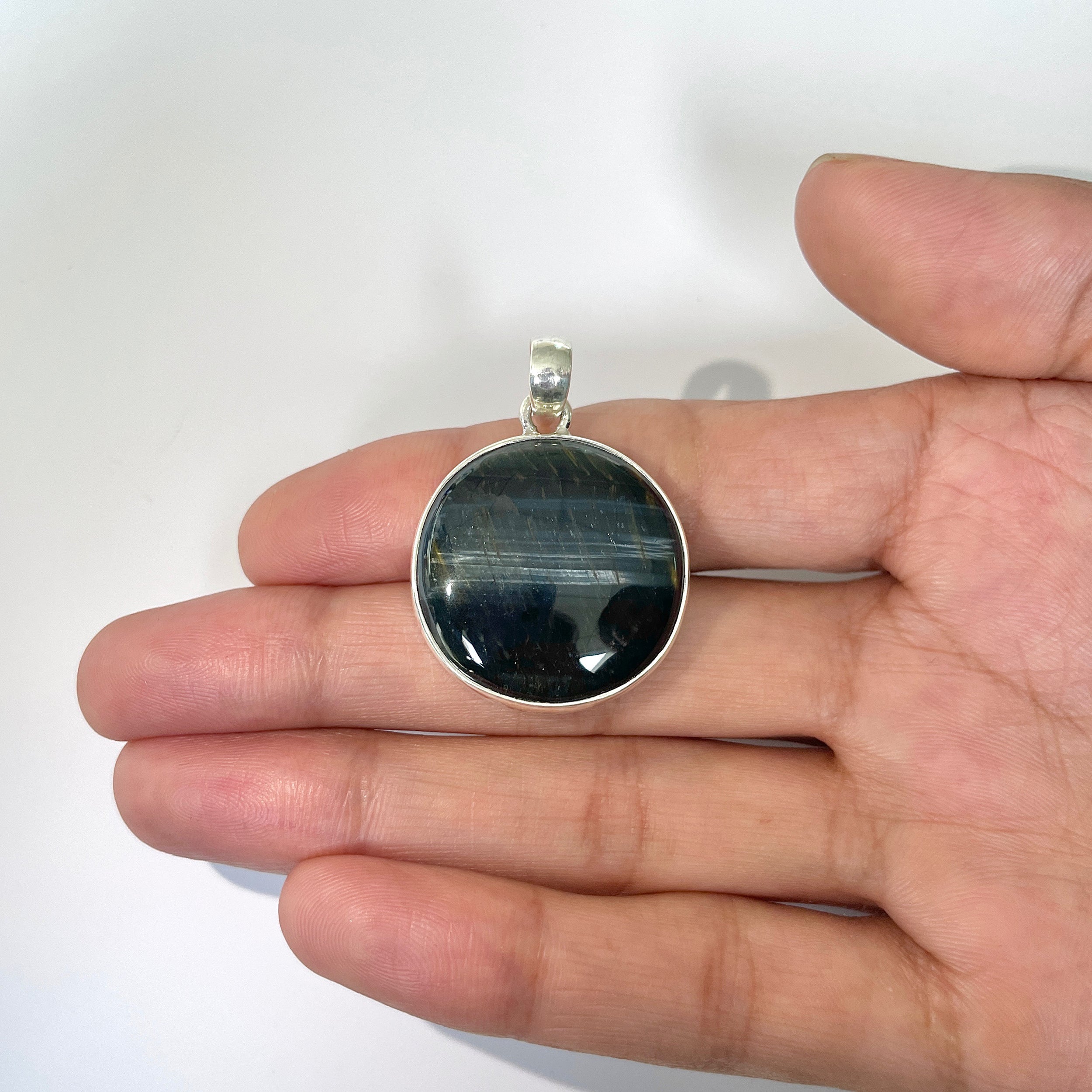 Blue Tiger Eye Pendant-(BTE-1-7)