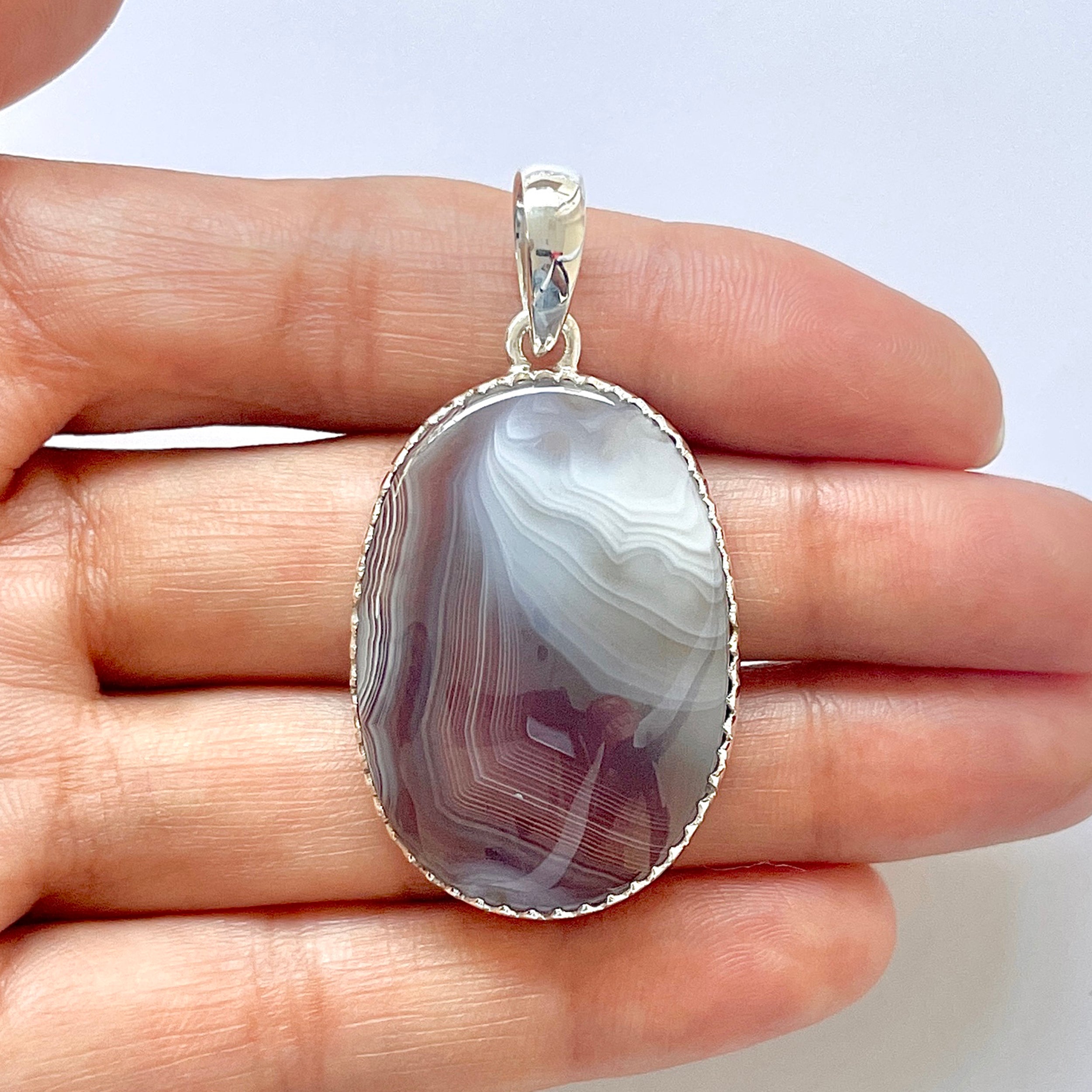 Botswana Agate Pendant-(BWA-1-11)