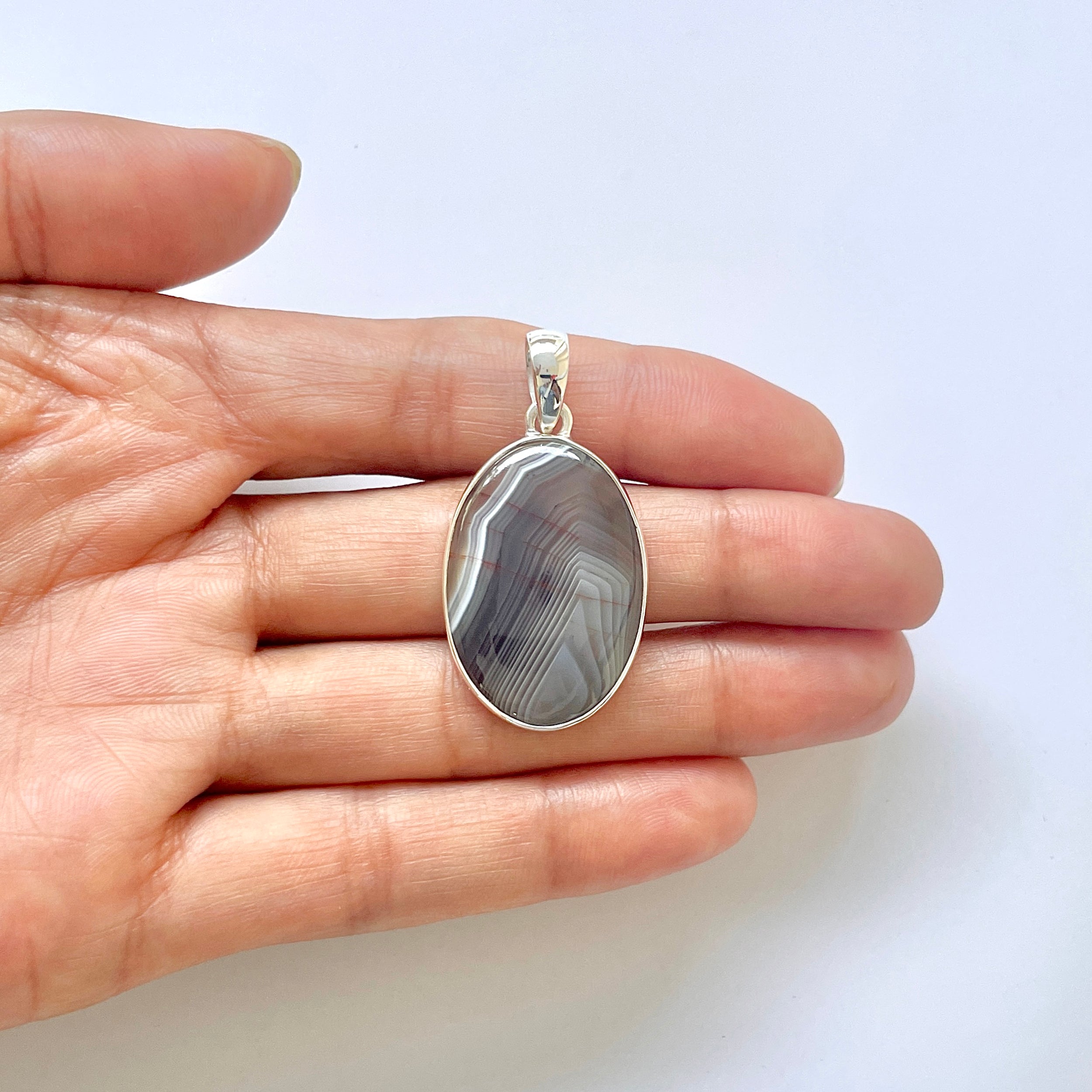 Botswana Agate Pendant-(BWA-1-21)