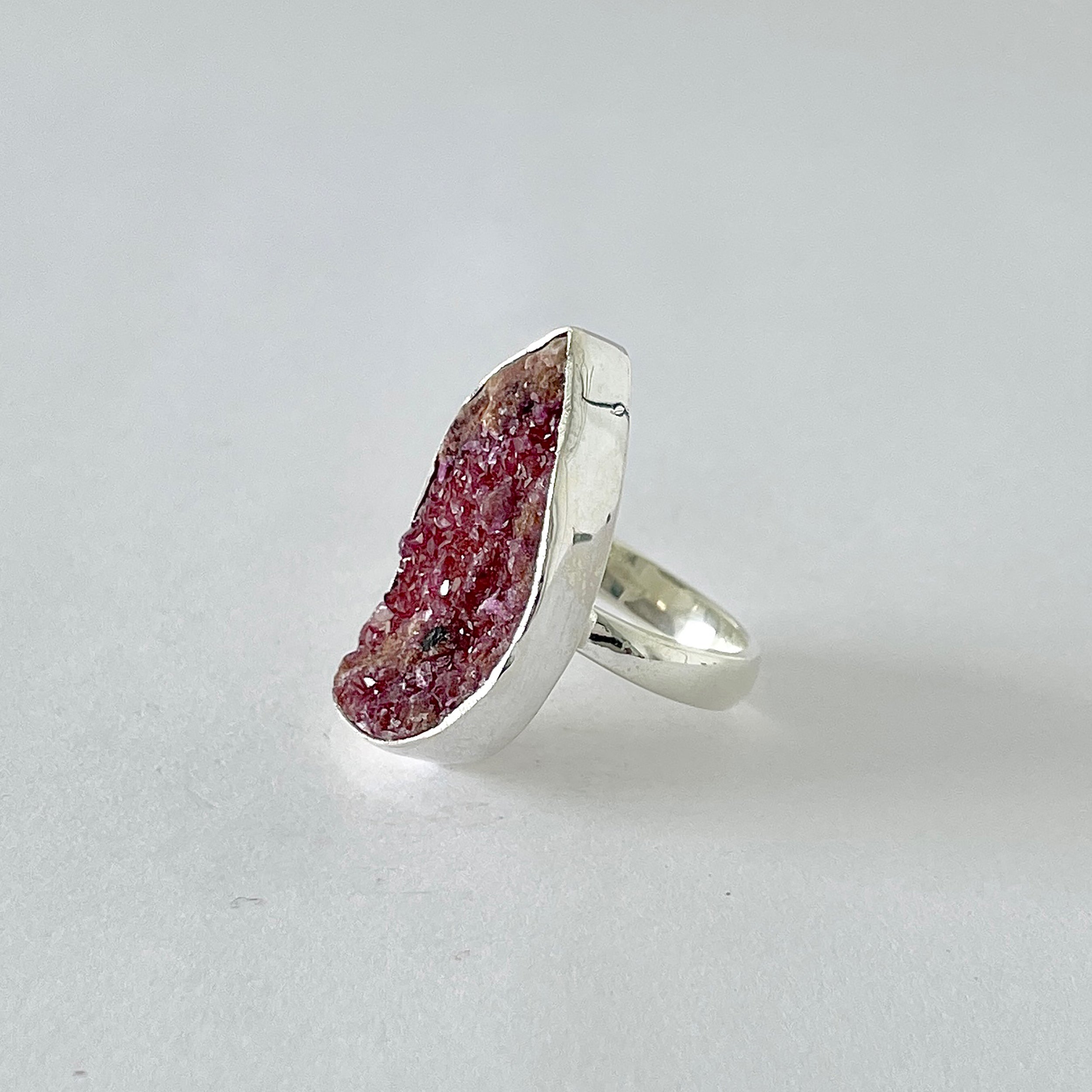 Cobalt Calcite Druzy Ring-(CBC-2-10)