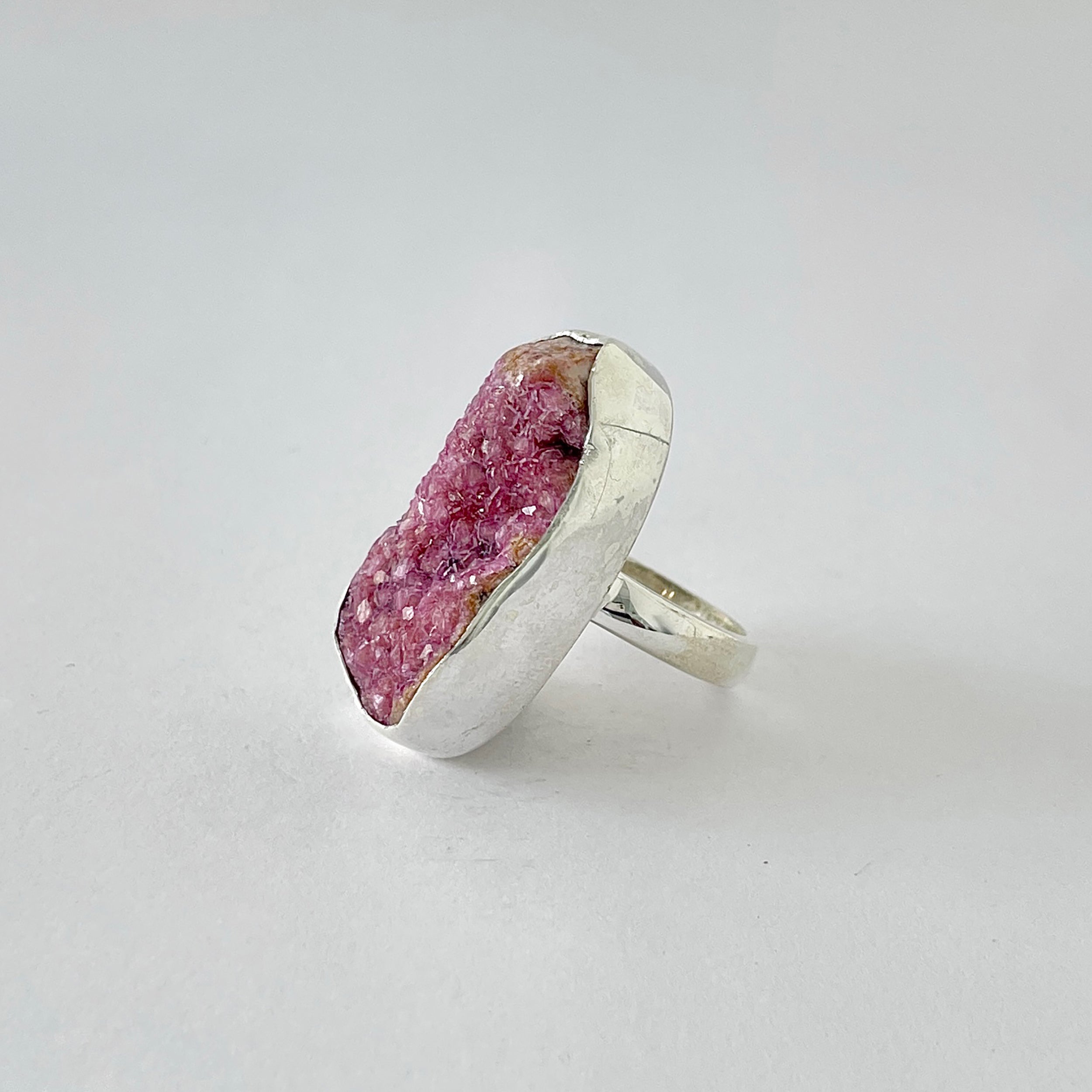 Cobalt Calcite Druzy Ring-(CBC-2-13)