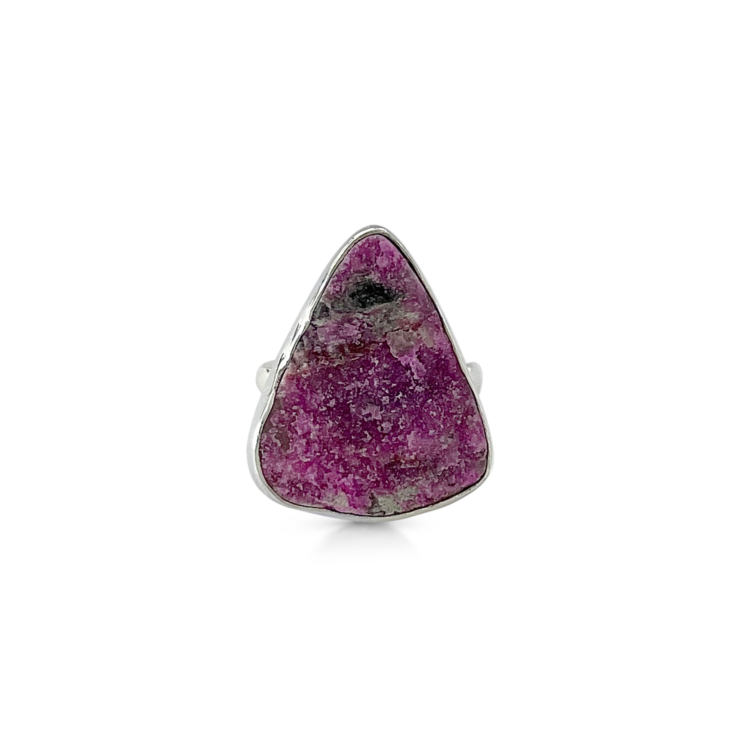Cobalt Calcite Druzy Ring-(CBC-2-15)