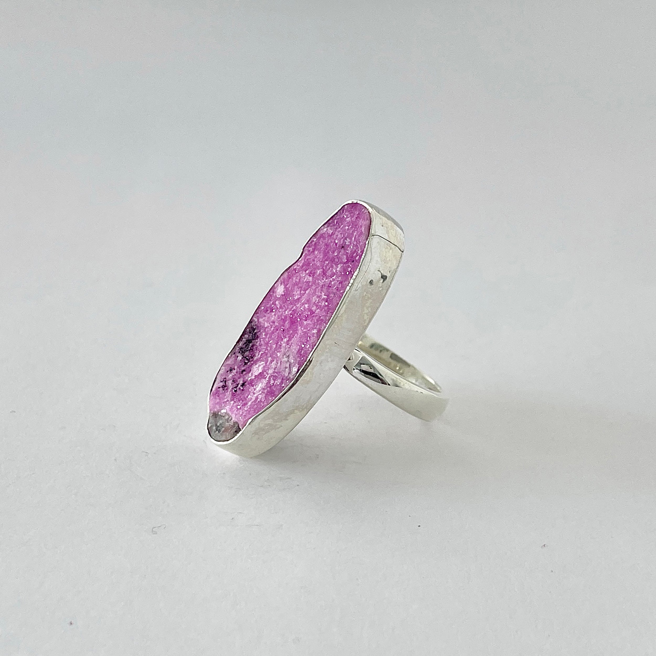 Cobalt Calcite Druzy Ring-(CBC-2-18)