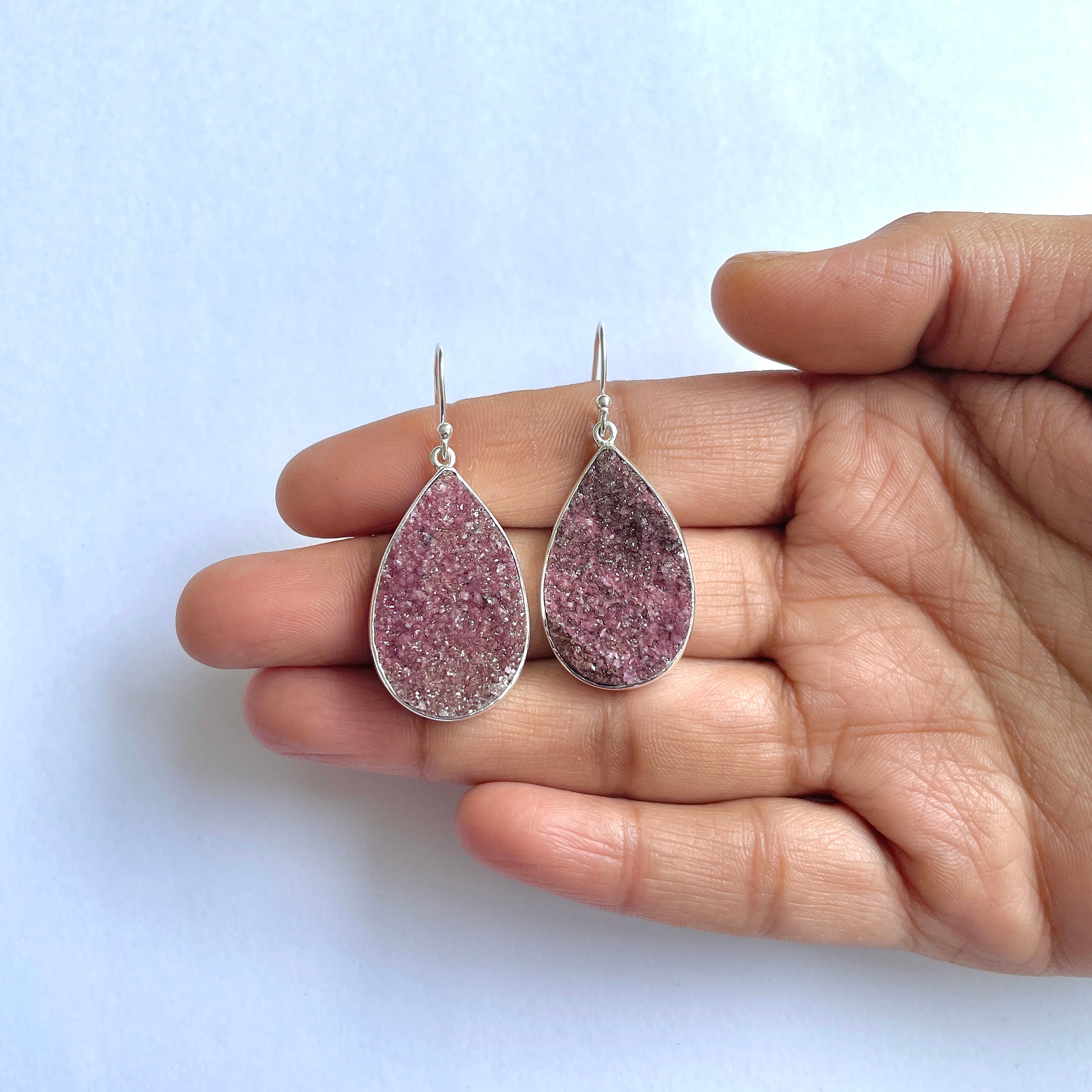 Cobalt Calcite Druzy Earring-(CBC-3-10)