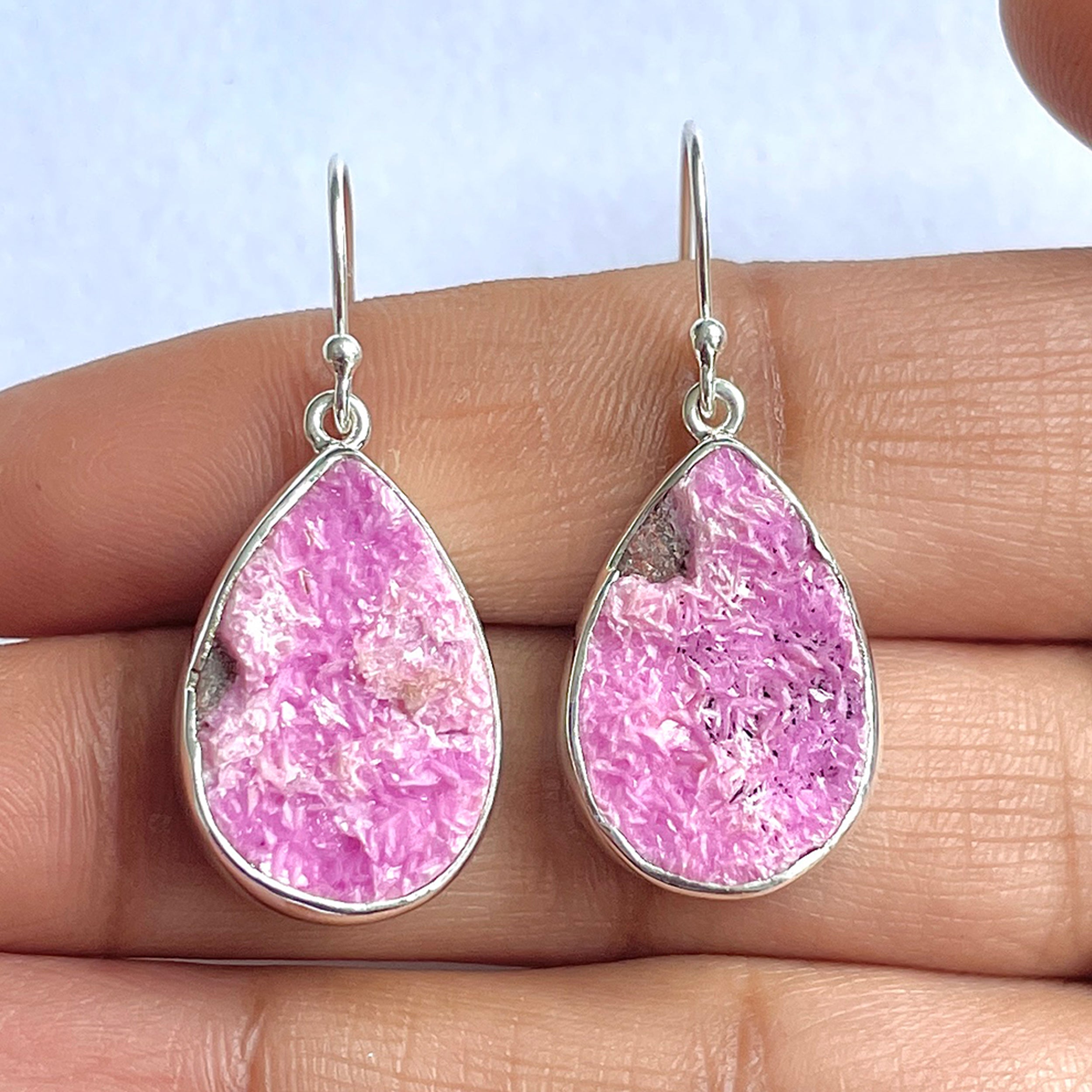 Cobalt Calcite Druzy Earring-(CBC-3-11)