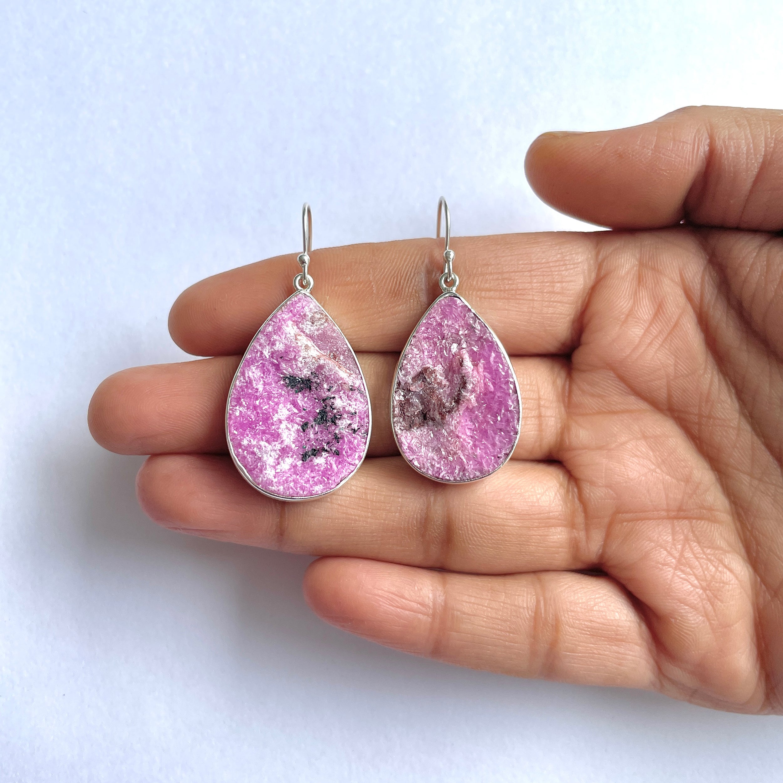 Cobalt Calcite Druzy Earring-(CBC-3-12)